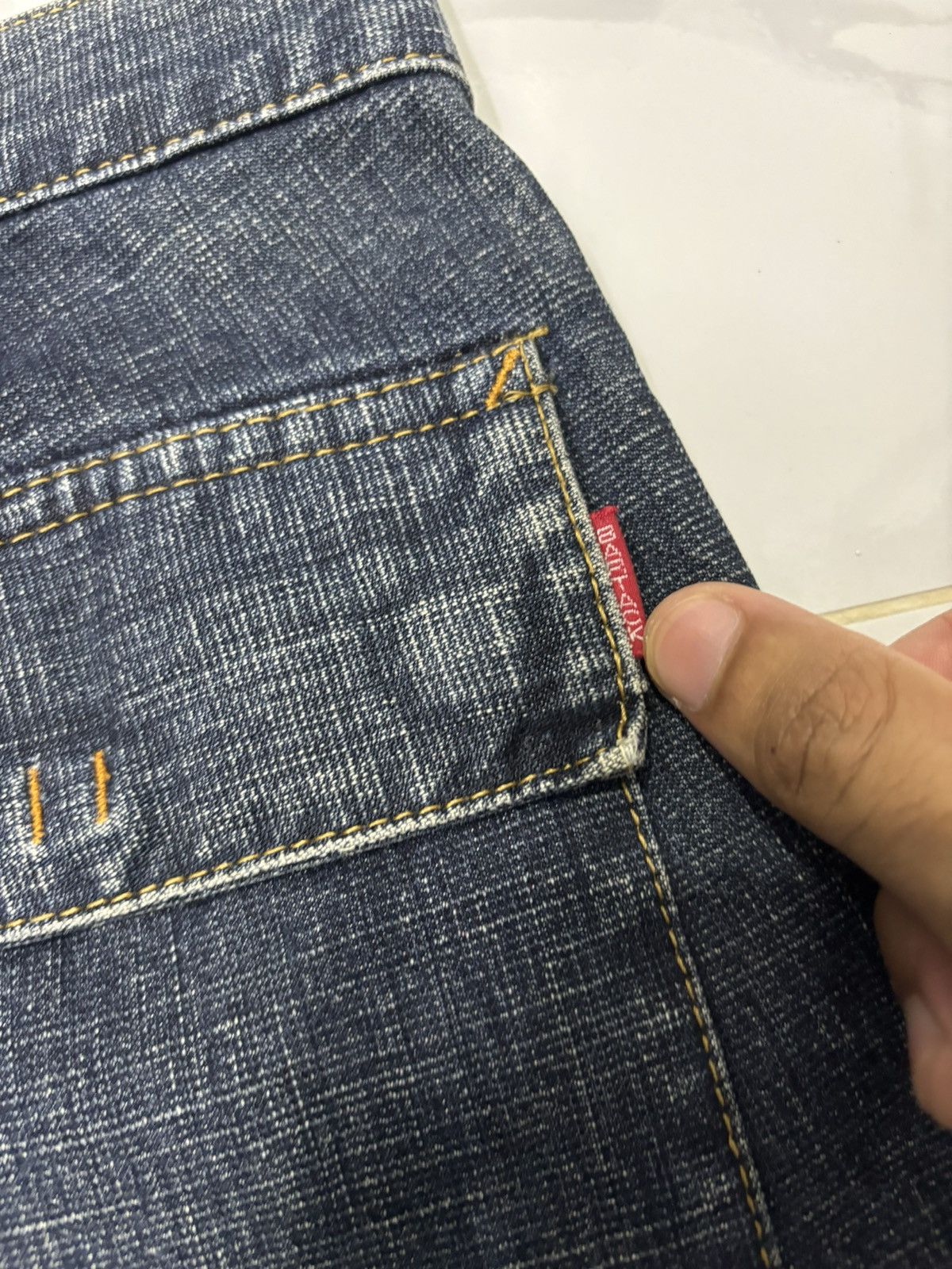 If Six Was Nine VINTAGE BARTACK PATCHWORK FLARE DENIM JEANS Size US 31 - 10 Thumbnail