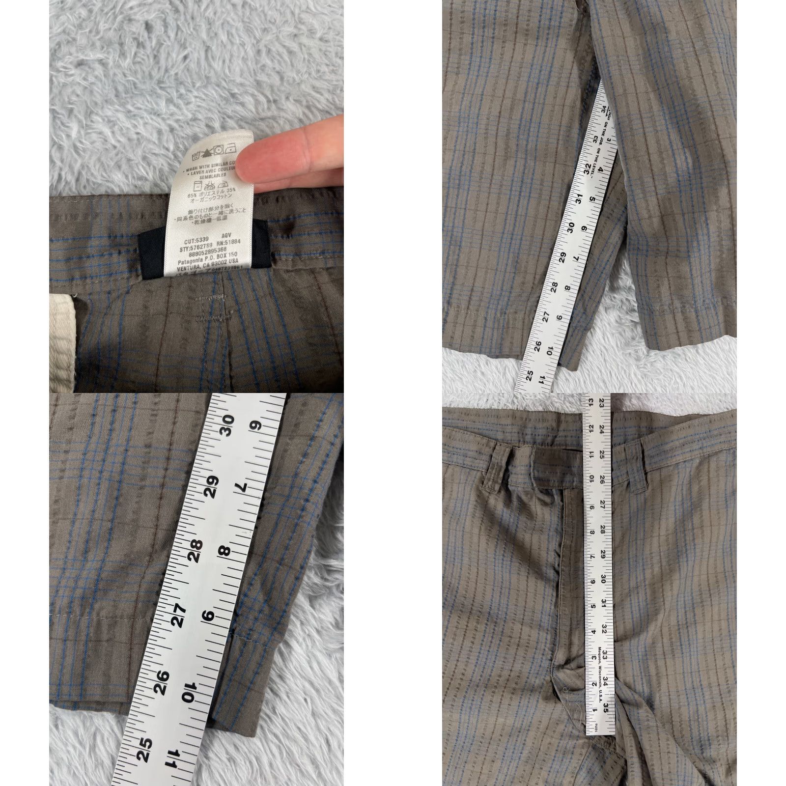 Patagonia Patagonia Shorts Mens 34 Brown Blue Plaid Thrift Shorts Polyester Blend 34x10 Vintage Size US 34 / EU 50 - 8 Thumbnail