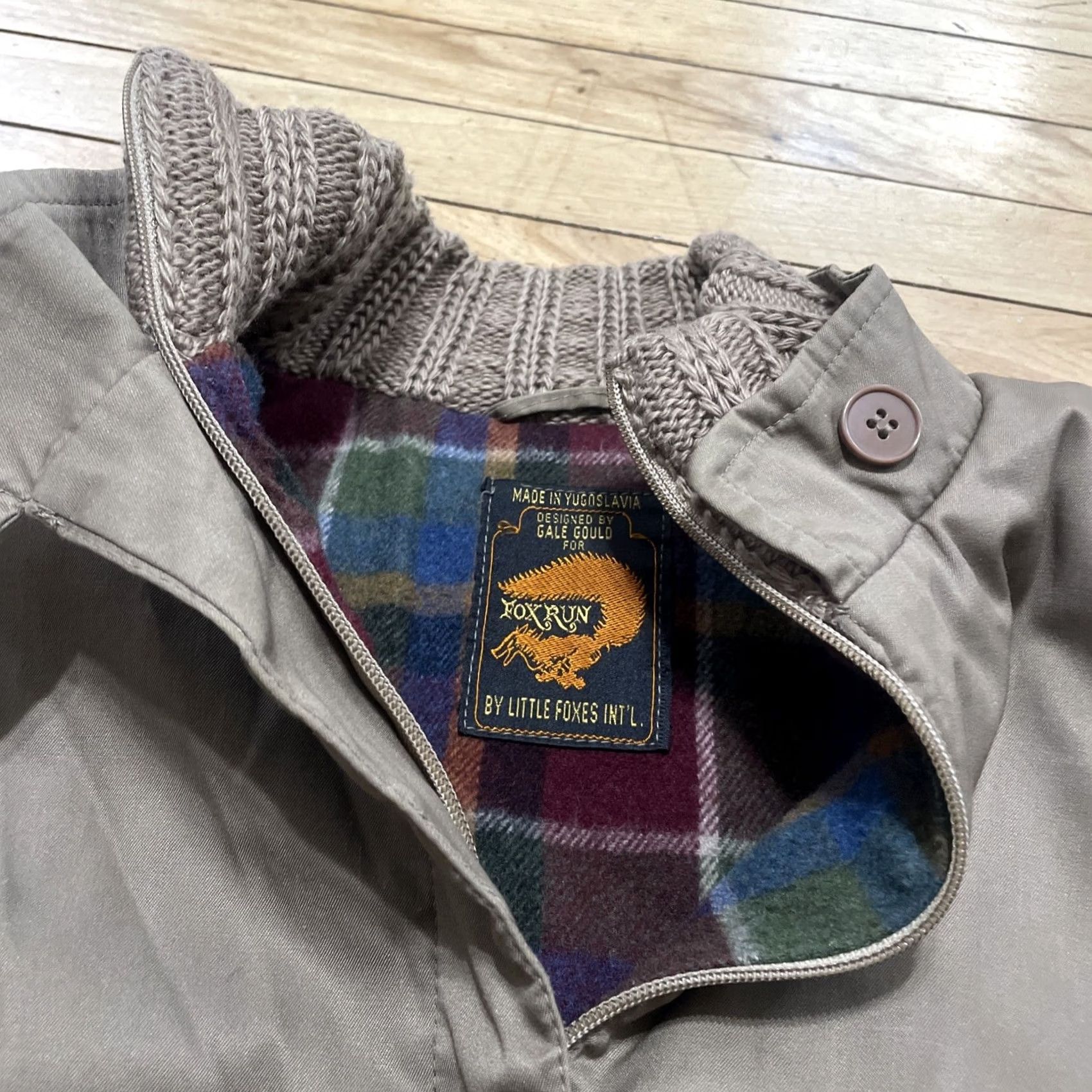 Nique VINTAGE FoxRun Plaid Flannel Line Canvas Coat Jacket Men XL Brown Unique Retro Cut Jacket Size US XL / EU 56 / 4 - 4 Thumbnail