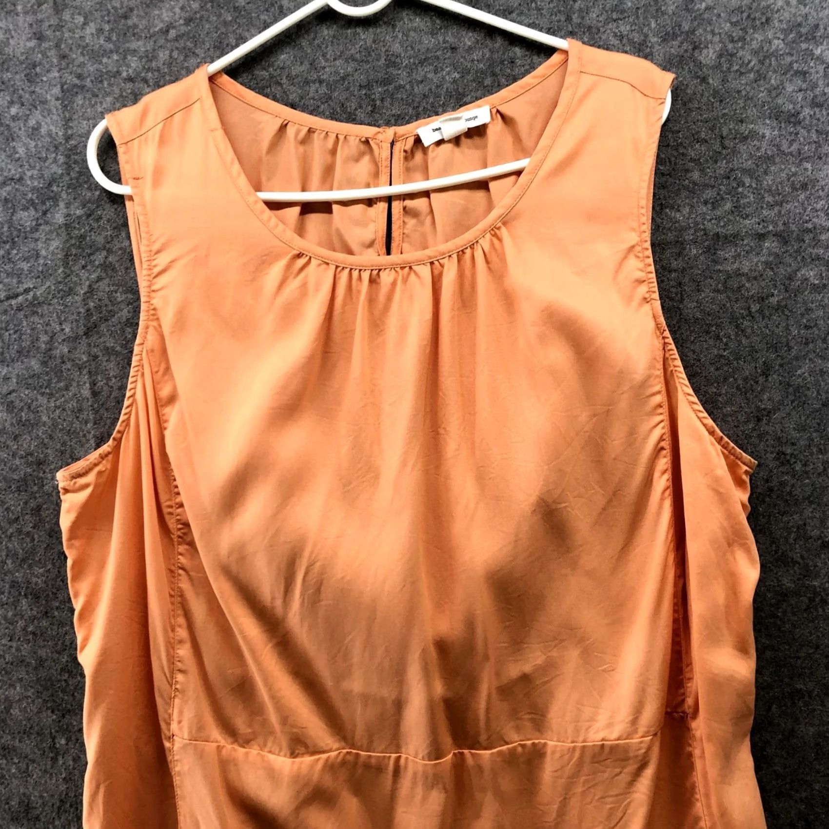 Vintage Beach Lunch Lounge Sundress XXL Orange Lyocell Knee Length Sleeveless Round Neck Bohemian Shift Dress Womens Size XXL / US 16-18 / IT 52-54 - 3 Thumbnail