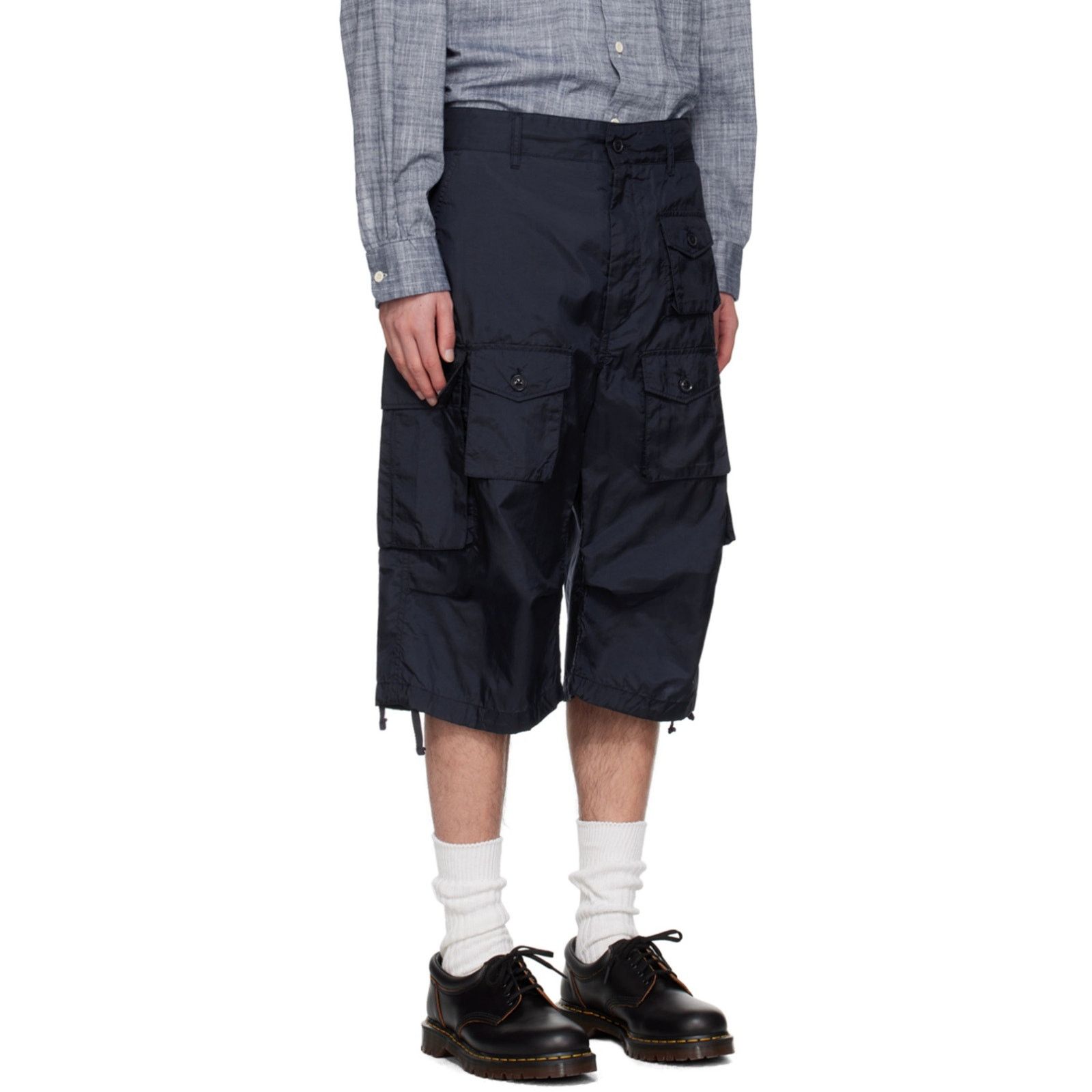 Engineered Garments ENGINEERED GARMENTS Navy Drawstring Cargo Shorts Size US 32 / EU 48 - 2 Thumbnail