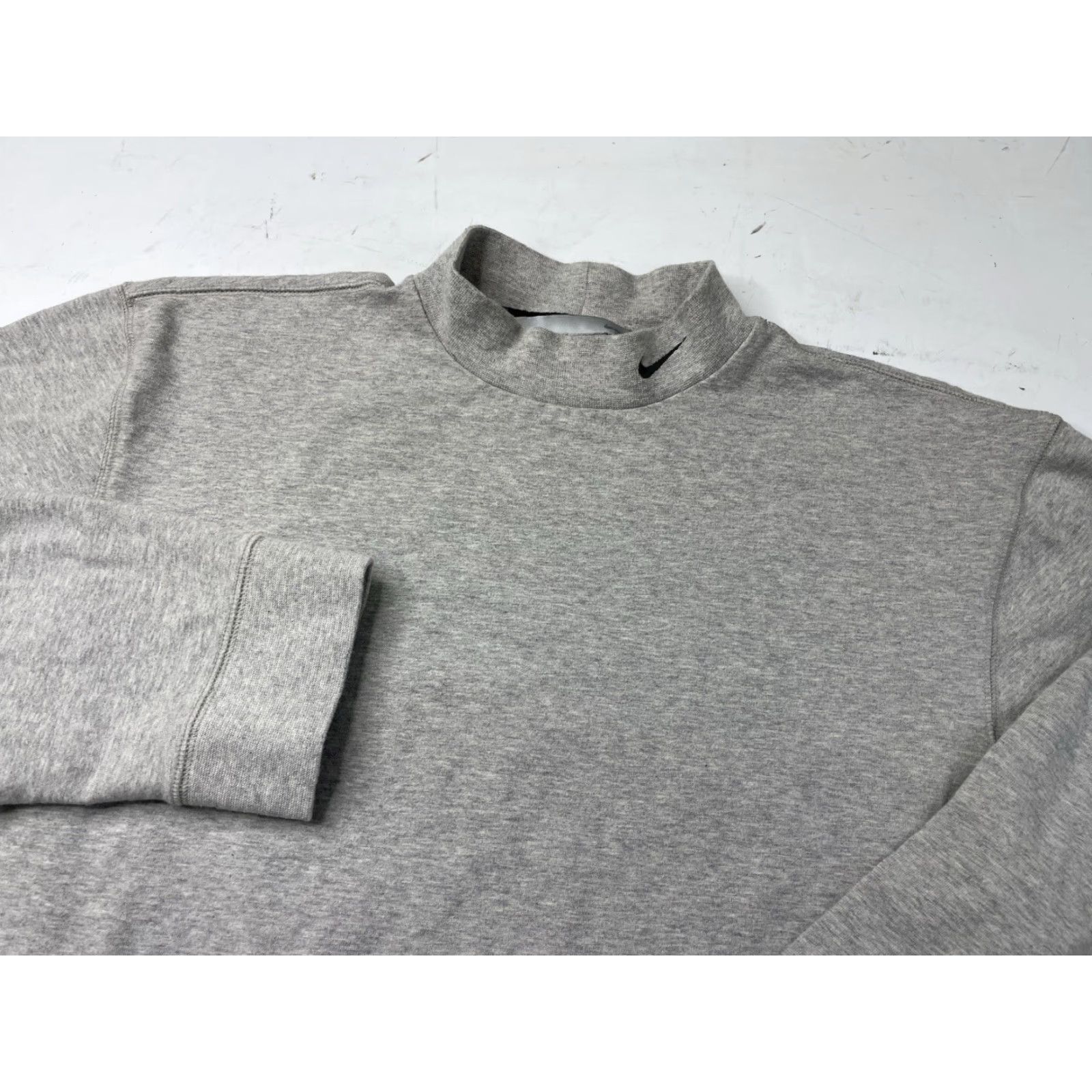 Nike VINTAGE Nike Mock Neck T-Shirt Mens Small S Gray Heather Long Sleeve Logo 2000s Sports Nike Shirts Mens Size US S / EU 44-46 / 1 - 2 Thumbnail