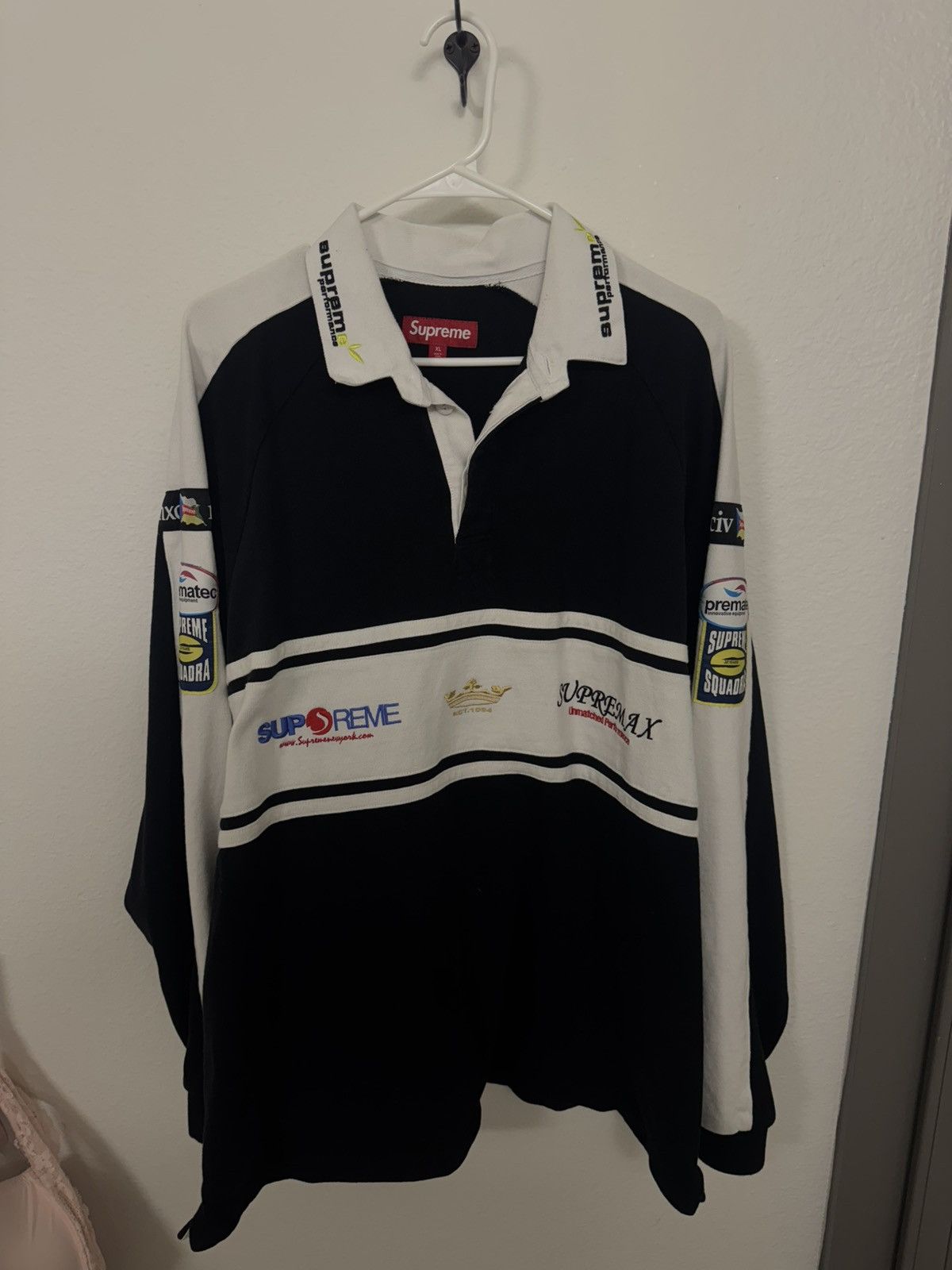 ウェア Supreme Chest Stripe Rugby XXL Black Buy Supreme Chest Stripe Rugby 'Black' - FW24KN88 BLACK | GOAT