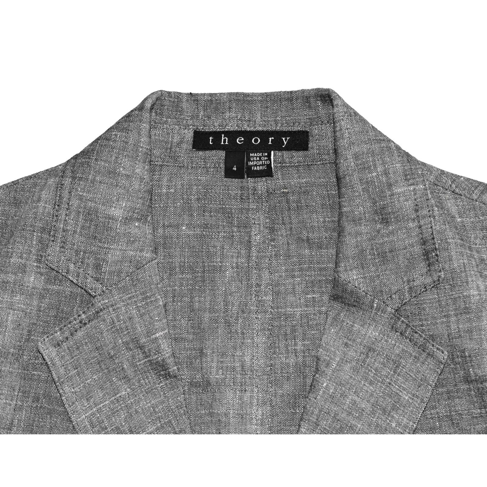 Theory THEORY Shark Skin Crunch Linen Blend Double Vent Blazer Sz 4 Size S / US 4 / IT 40 - 4 Thumbnail