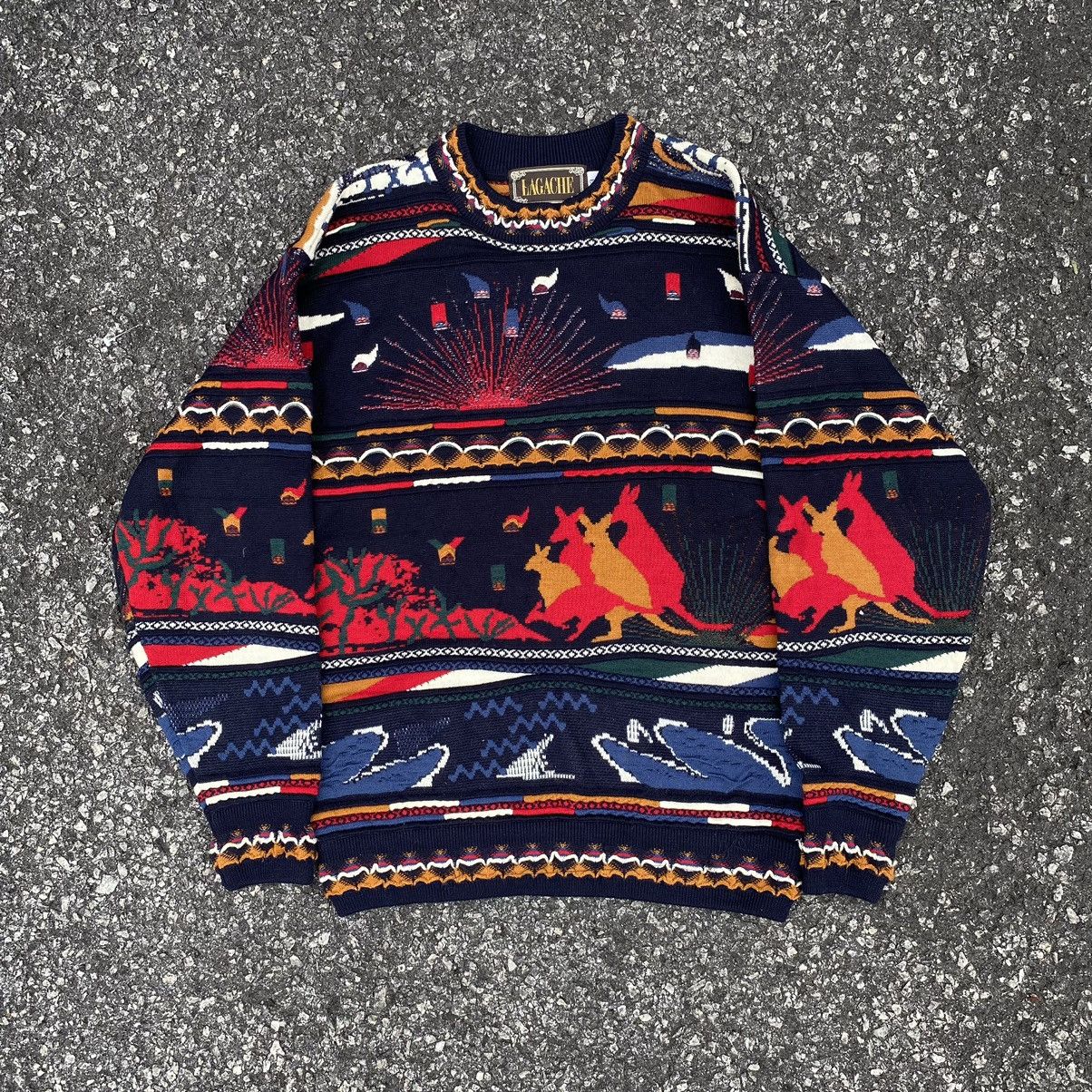 Coogi × Vintage Vintage Art Coogi Lookalike Sweater Cardigan Jacket Size US L / EU 52-54 / 3 - 1 Thumbnail