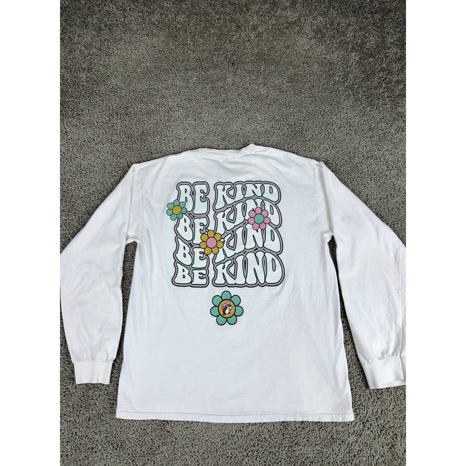 Logo 7 Buc-ee's Shirt Mens Large White Be Kind Long Sleeve Graphic Flower Logo Texas Size US L / EU 52-54 / 3 - 2 Thumbnail