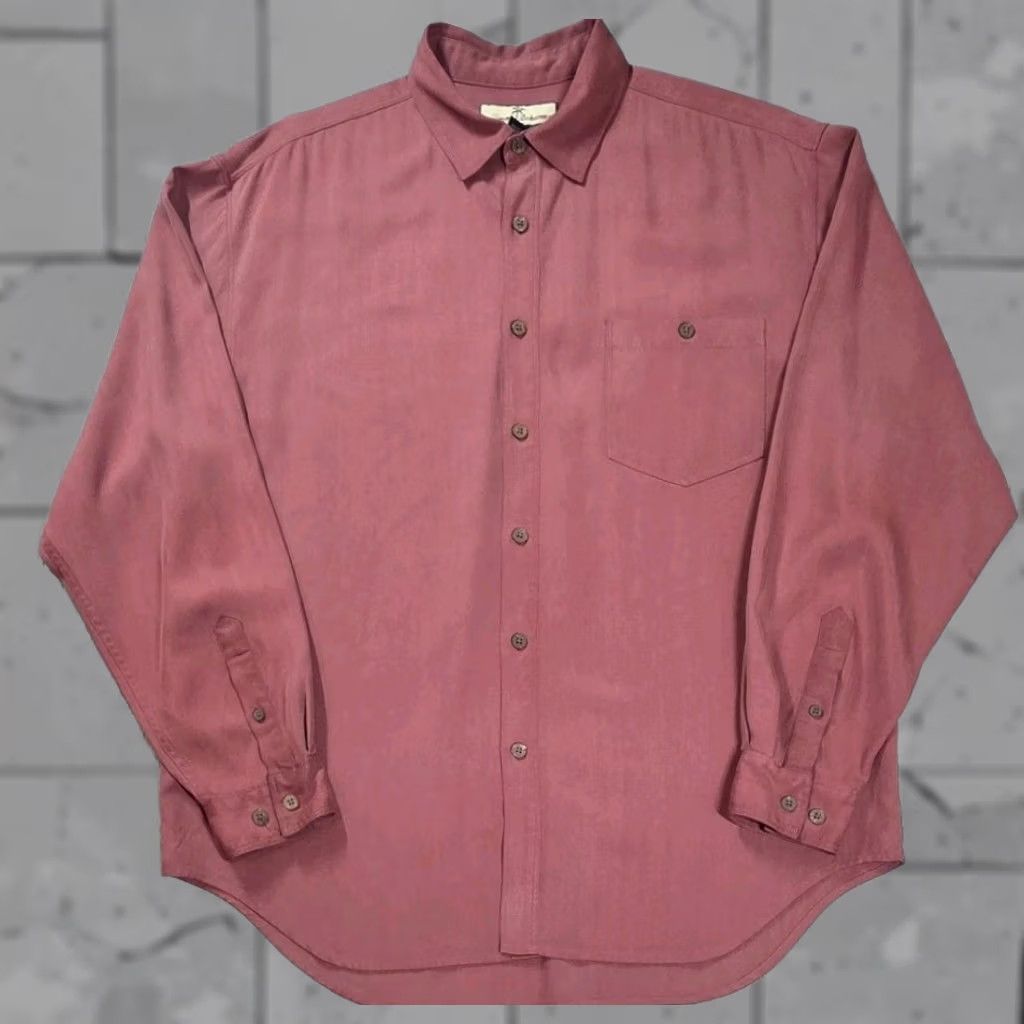 Tommy Bahama Tommy Bahama Silk Button Up Camp Shirt Mens L Red/Pink Long Sleeve Casual Resort Shirt Size US L / EU 52-54 / 3 - 1 Thumbnail