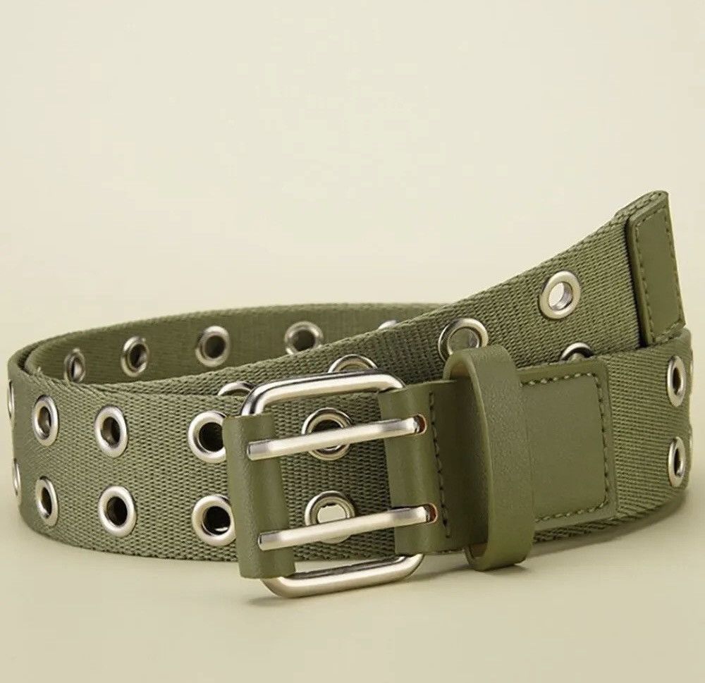 Canvas × Vintage Unisex Canvas Double Row Pin Belt Size ONE SIZE - 3 Thumbnail