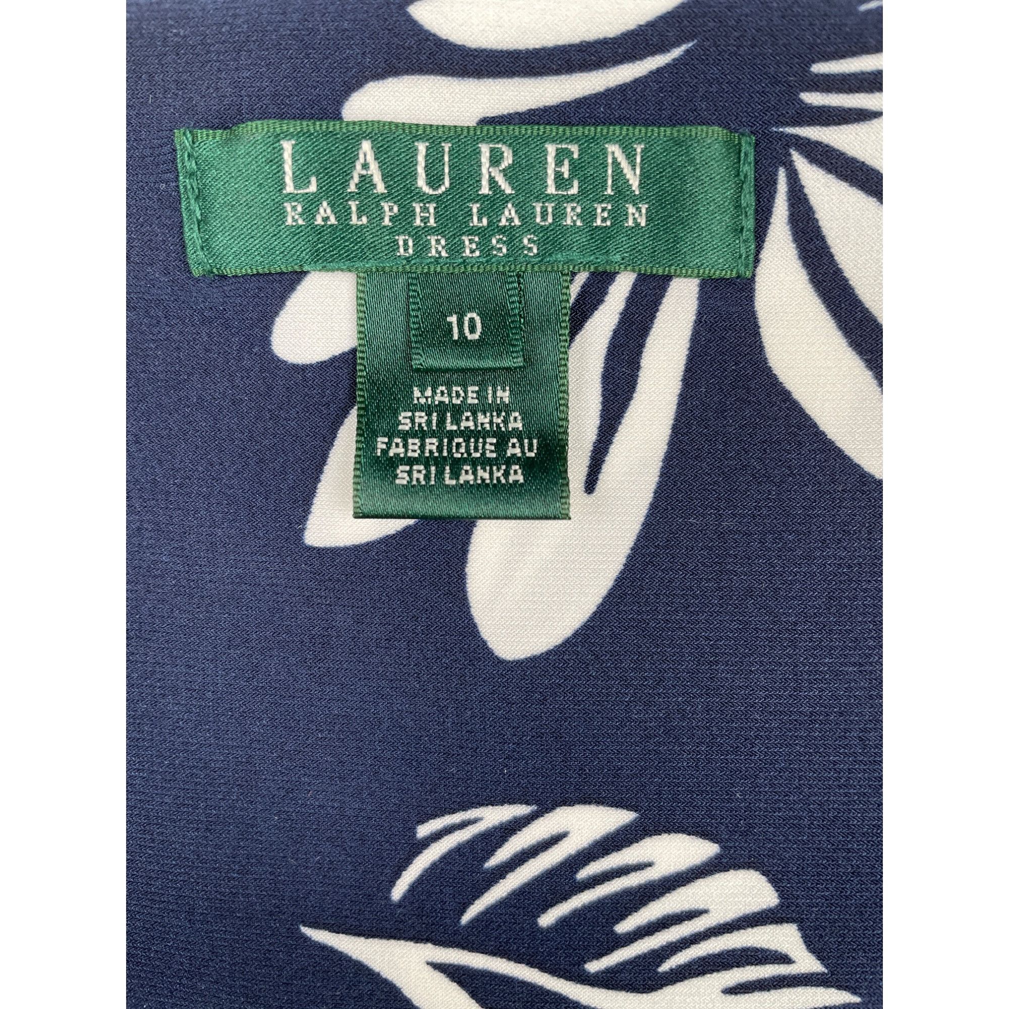 Lauren Ralph Lauren Lauren Ralph Lauren Women's Blue Tropical Leaf Sleeveless Dr Size L / US 10 / IT 46 - 4 Thumbnail