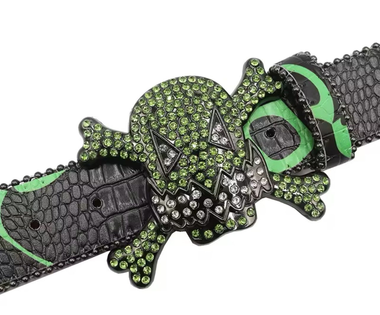 Japanese Brand Skull Bling PU Leather Belt Size ONE SIZE - 2 Thumbnail