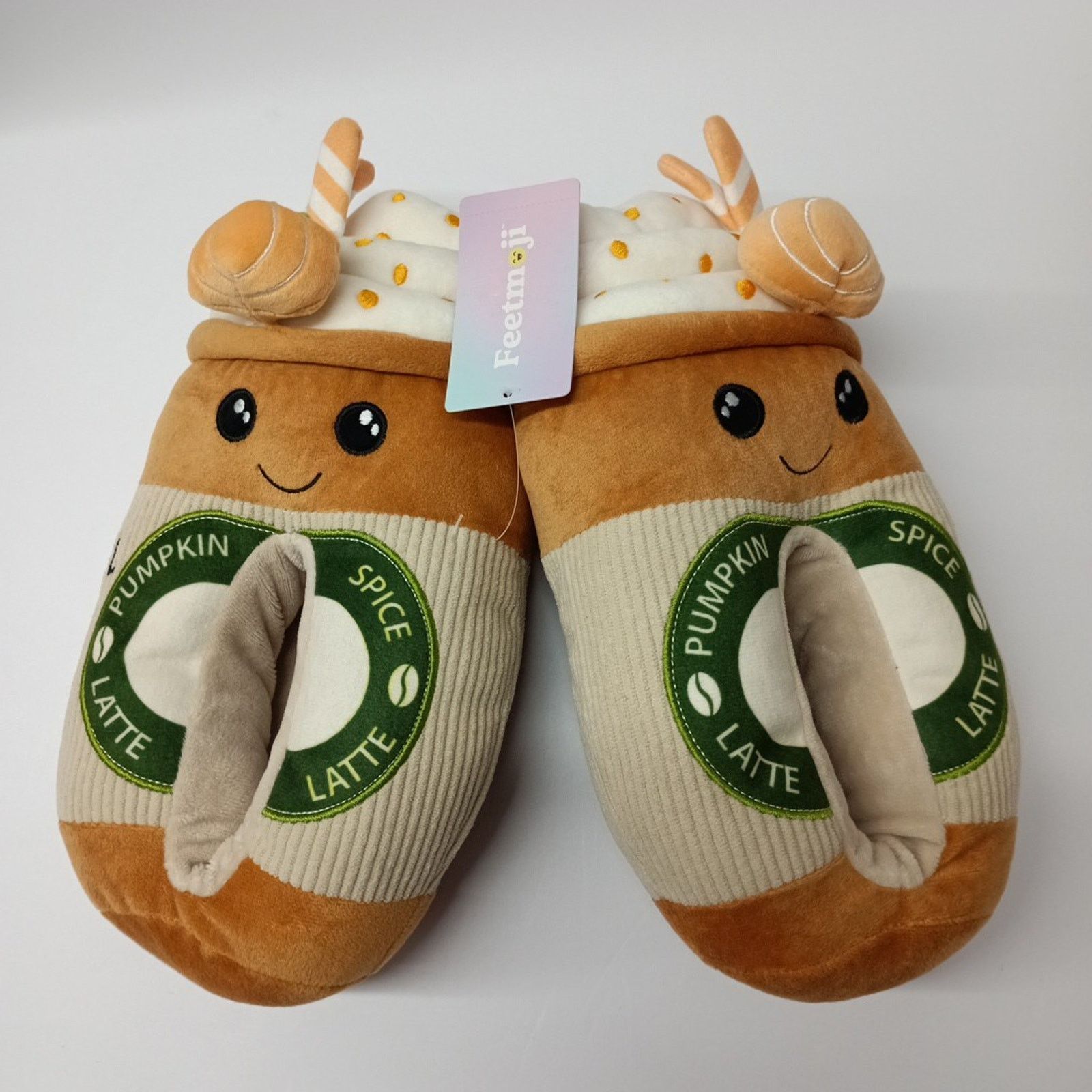 Other Feetmoji Women's Size 5-6 Cushioned Pumpkin Latte Slippers Size US 5 / IT 35 - 1 Thumbnail