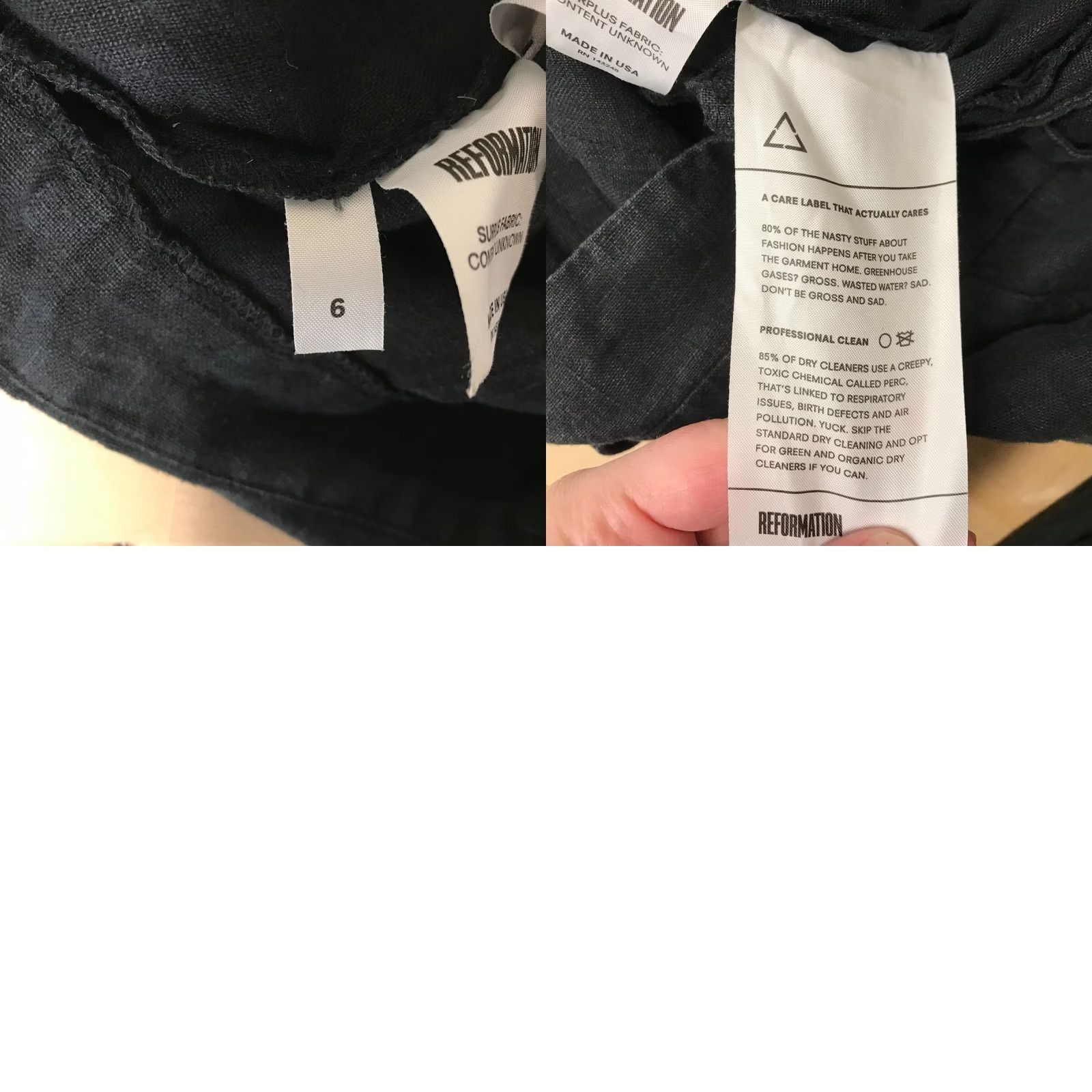 Reformation REFORMATION WOMEN'S Pants Dress Pants Black 6 Button Turn Down Waist Cuffed Pleated - Womens Medium? (Not adding) Size 28" / US 6 / IT 42 - 8 Thumbnail