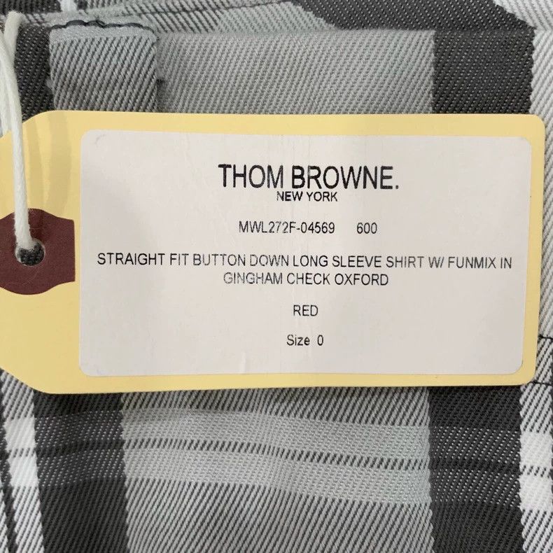 Thom Browne Thom Browne size0 Gray cotton trousers with plaid Size US 26 / EU 42 - 6 Thumbnail