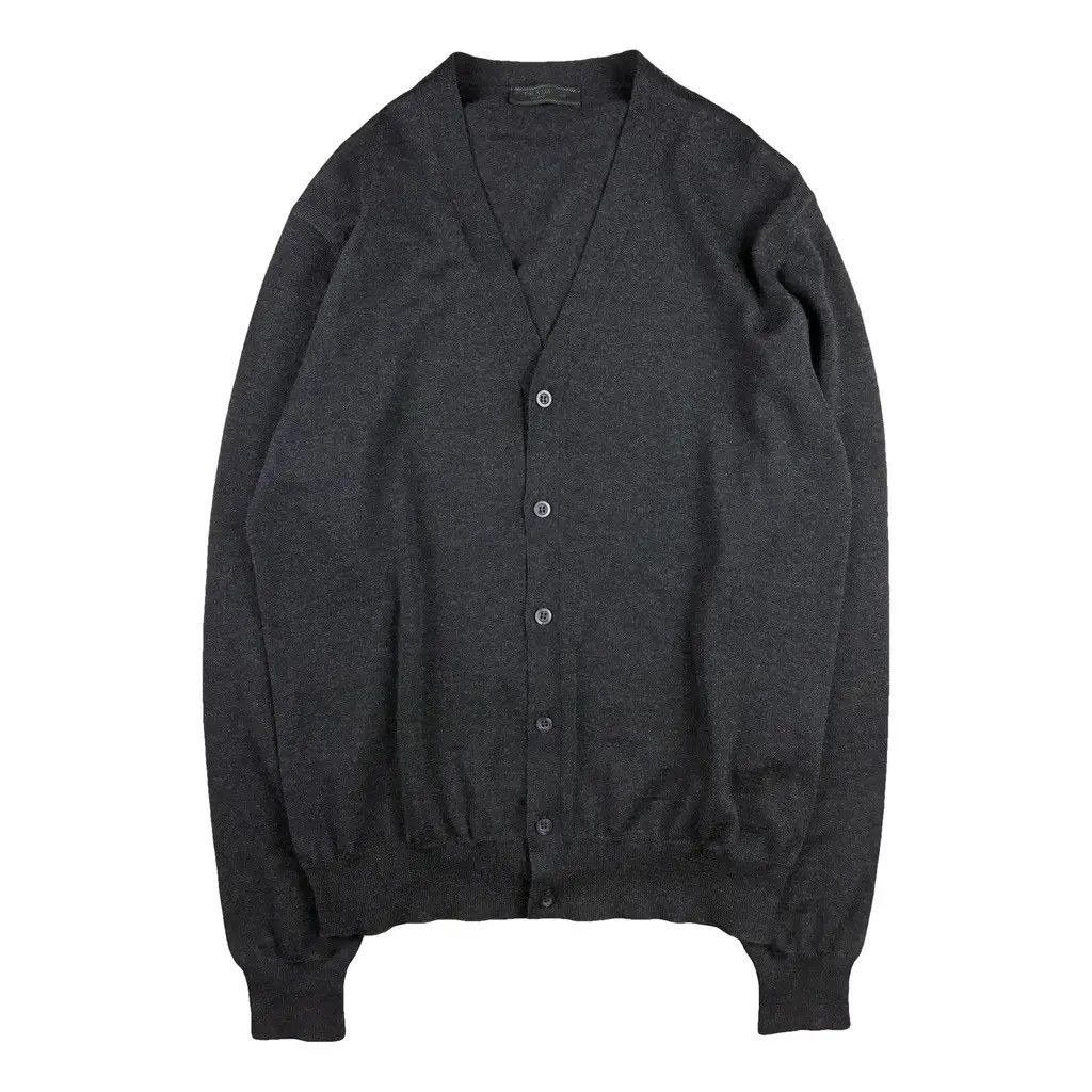 Prada Prada Charcoal Grey Wool Cardigan Size 60 EU fits like XXL Size US XXL / EU 58 / 5 - 1 Thumbnail