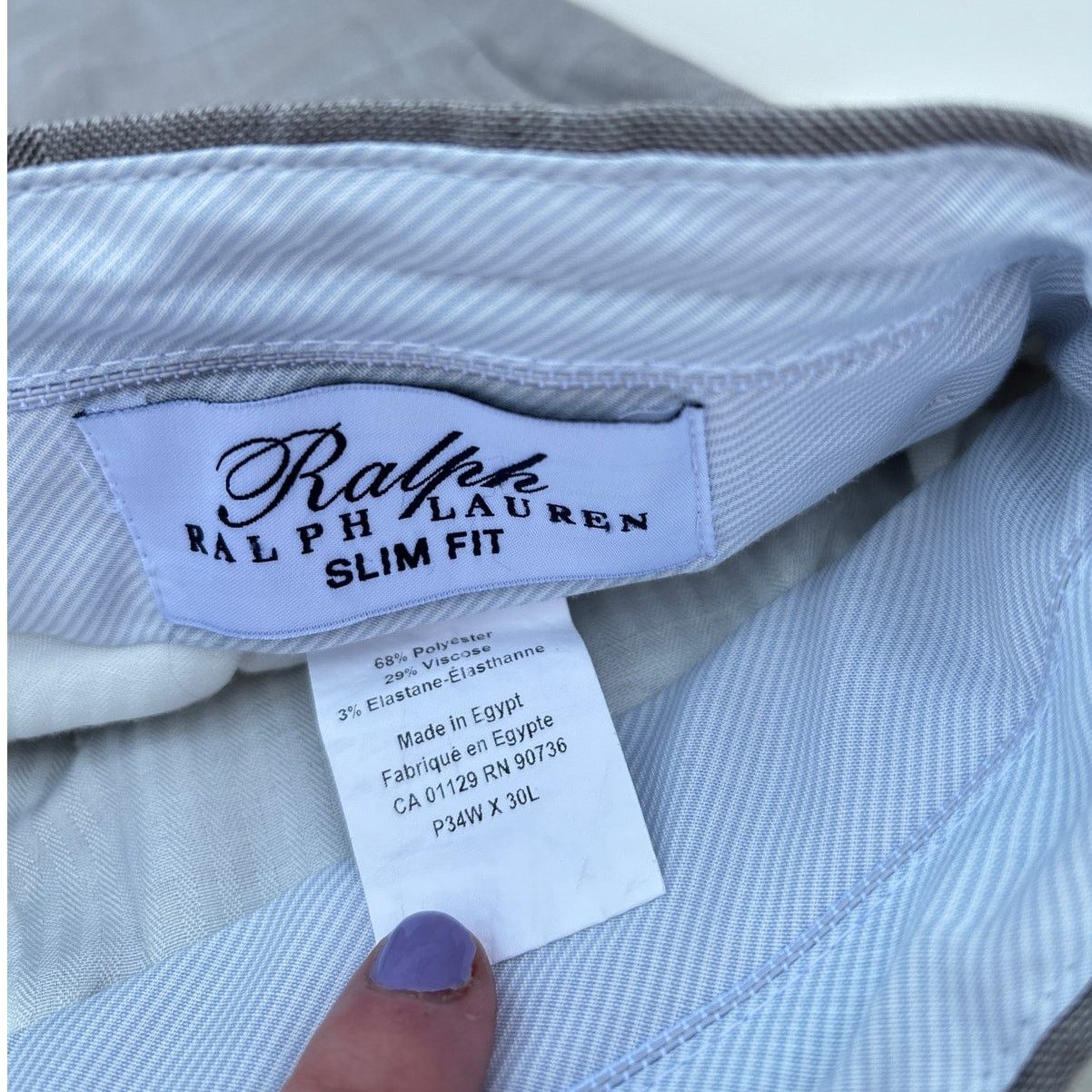 Polo Ralph Lauren Vintage Ralph Luaren Ralph Slim Fit Grey Checkered Size US 34 / EU 50 - 3 Thumbnail