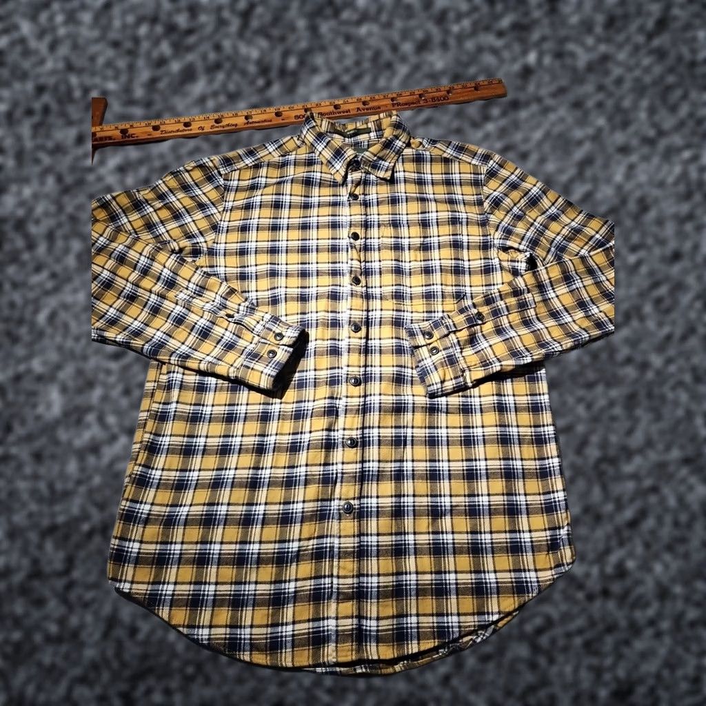 Eddie Bauer Eddie Bauer Shirt Mens LT Yellow Plaid Button Up 90s Brushed Cotton Casual Formal Vintage No Size US L / EU 52-54 / 3 - 1 Thumbnail