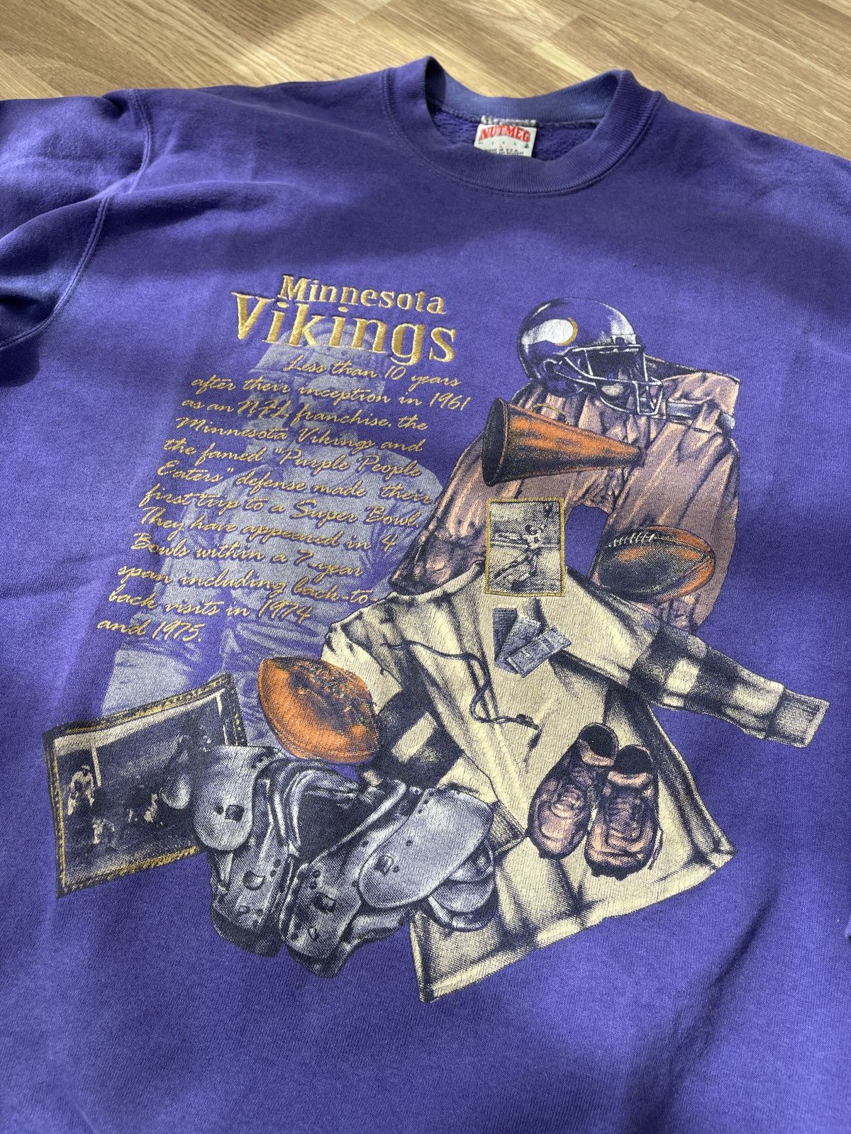 Nutmeg Vintage Minnesota Vikings NFL Nutmeg Purple Sweatshirt M/L Size US M / EU 48-50 / 2 - 5 Thumbnail