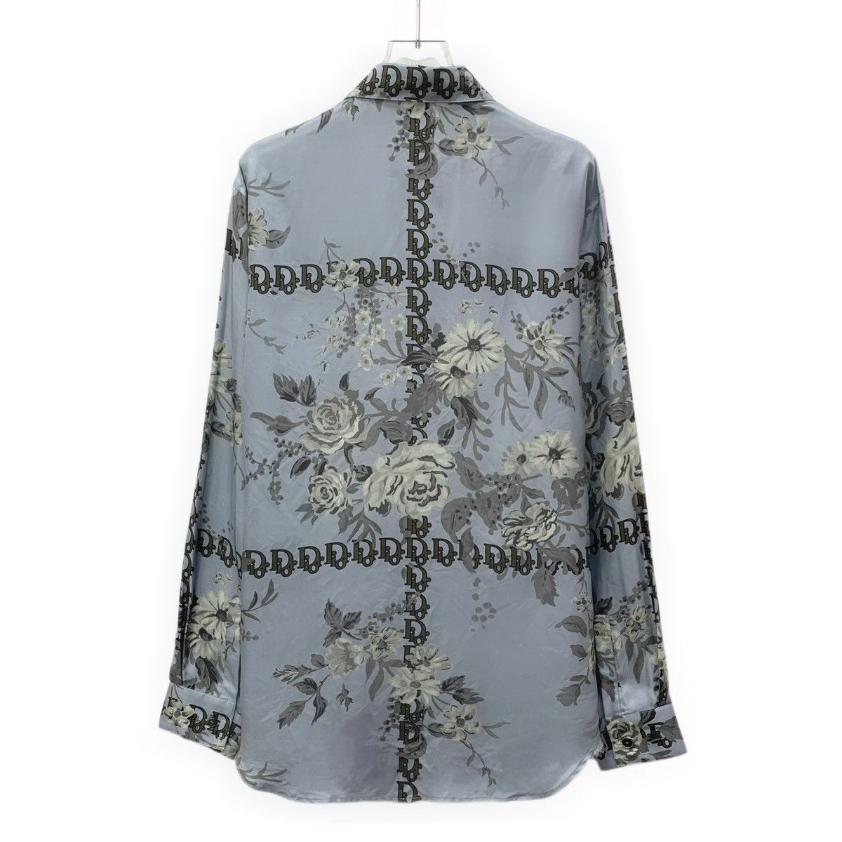 Dior Dior Floral Logo Letter Print Silk Long Sleeve Shirt K26WX Size M / US 6-8 / IT 42-44 - 2 Thumbnail