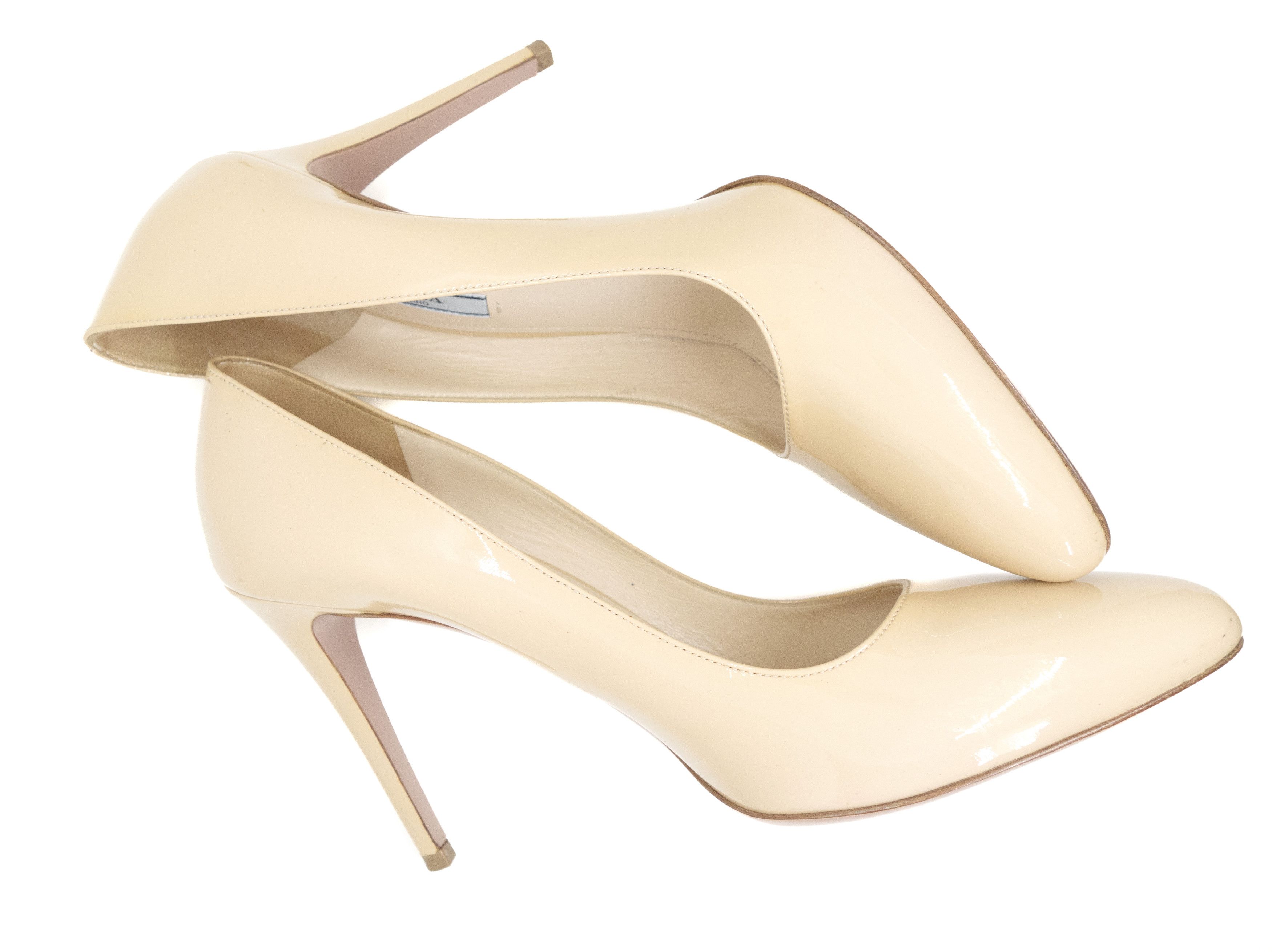 Prada 00s Patent Leather Pointed-Toe Pumps Size US 11 / IT 41 - 4 Thumbnail