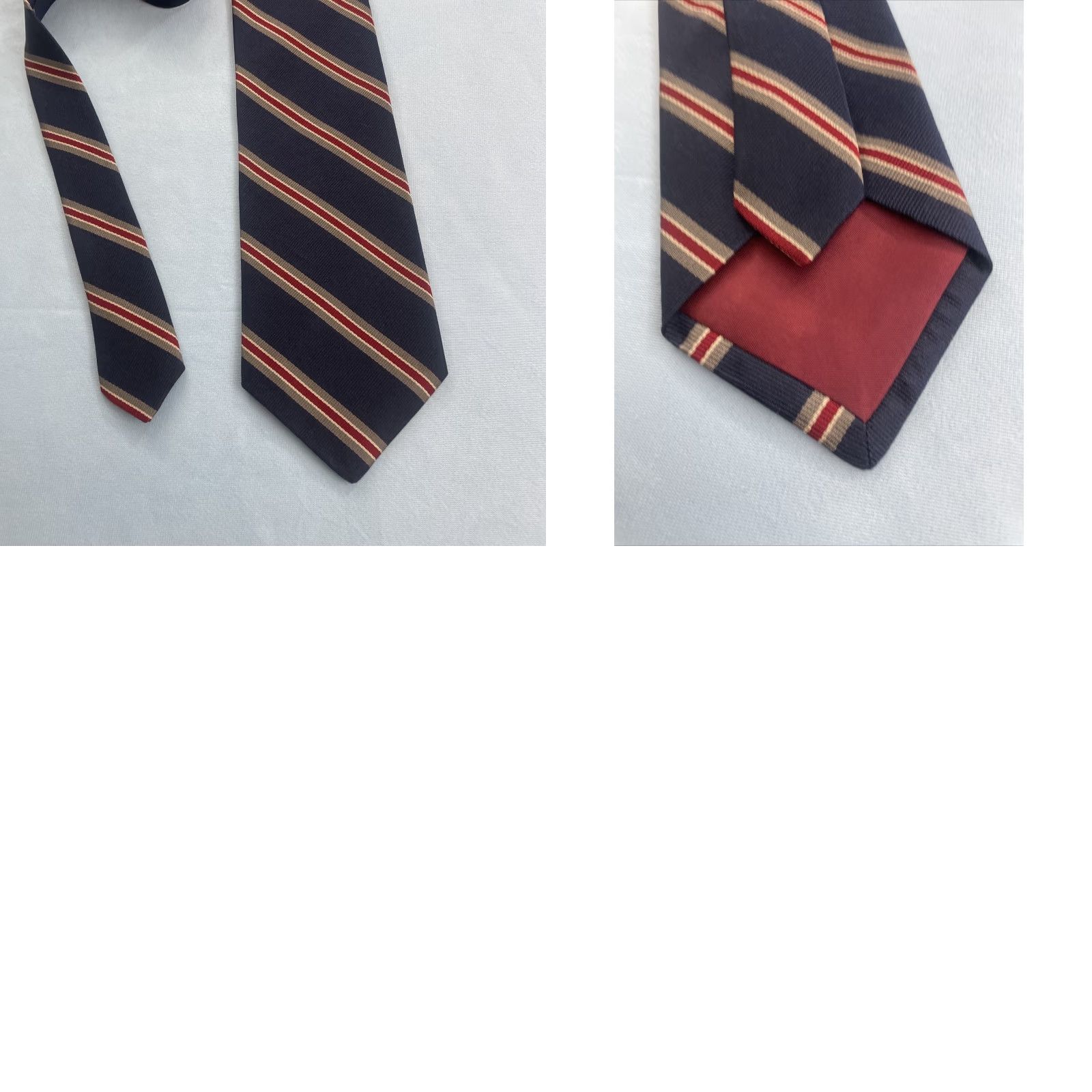 Stafford VINTAGE Stafford Silk Wide Striped Necktie 90s Men Repp Blue Red Silver Gray Read 4x58 Tie Size ONE SIZE - 11 Thumbnail