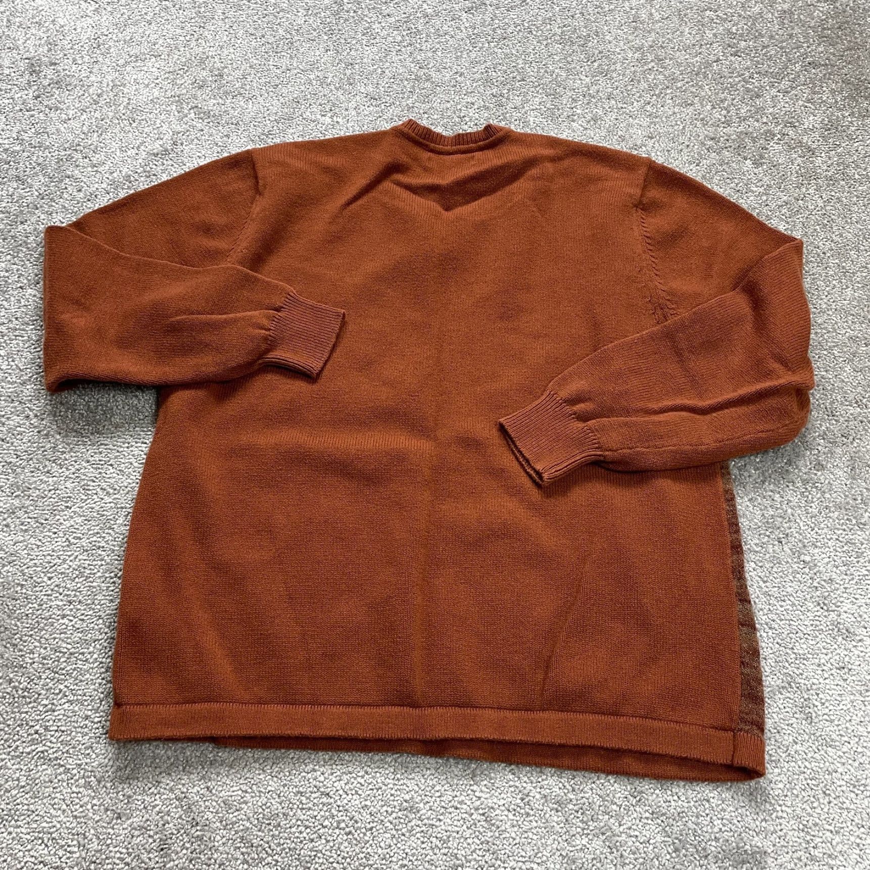 Canon Alex Cannon Sweater Men's Brown Knit V-Neck Pullover M Cotton Blend Breathable Lightweight Classic Outdoor Regular Fit Size US M / EU 48-50 / 2 - 2 Thumbnail