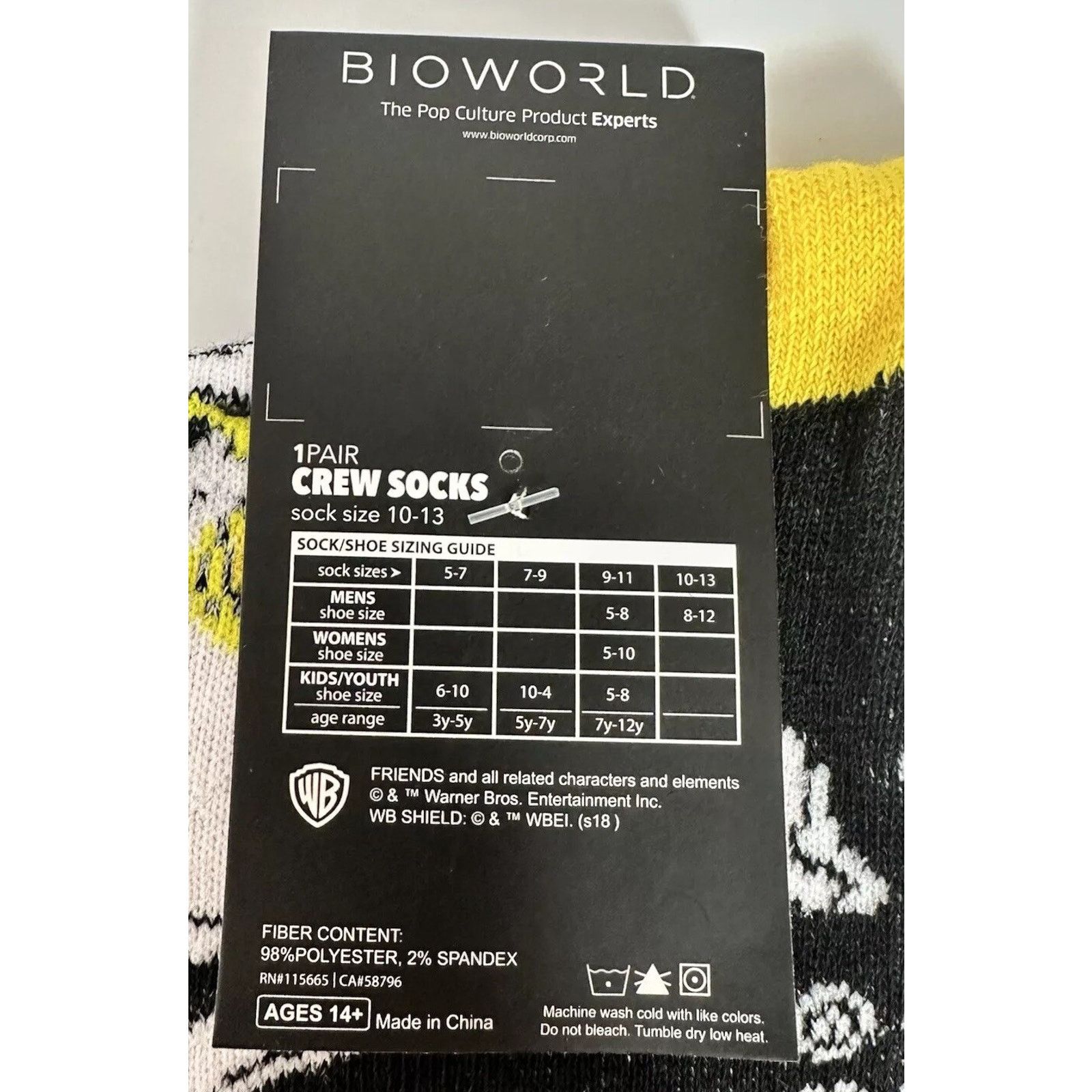 & Other Stories Friends TV Show Thanksgiving Crew Socks Bioworld Size 10-13 Size ONE SIZE - 6 Thumbnail