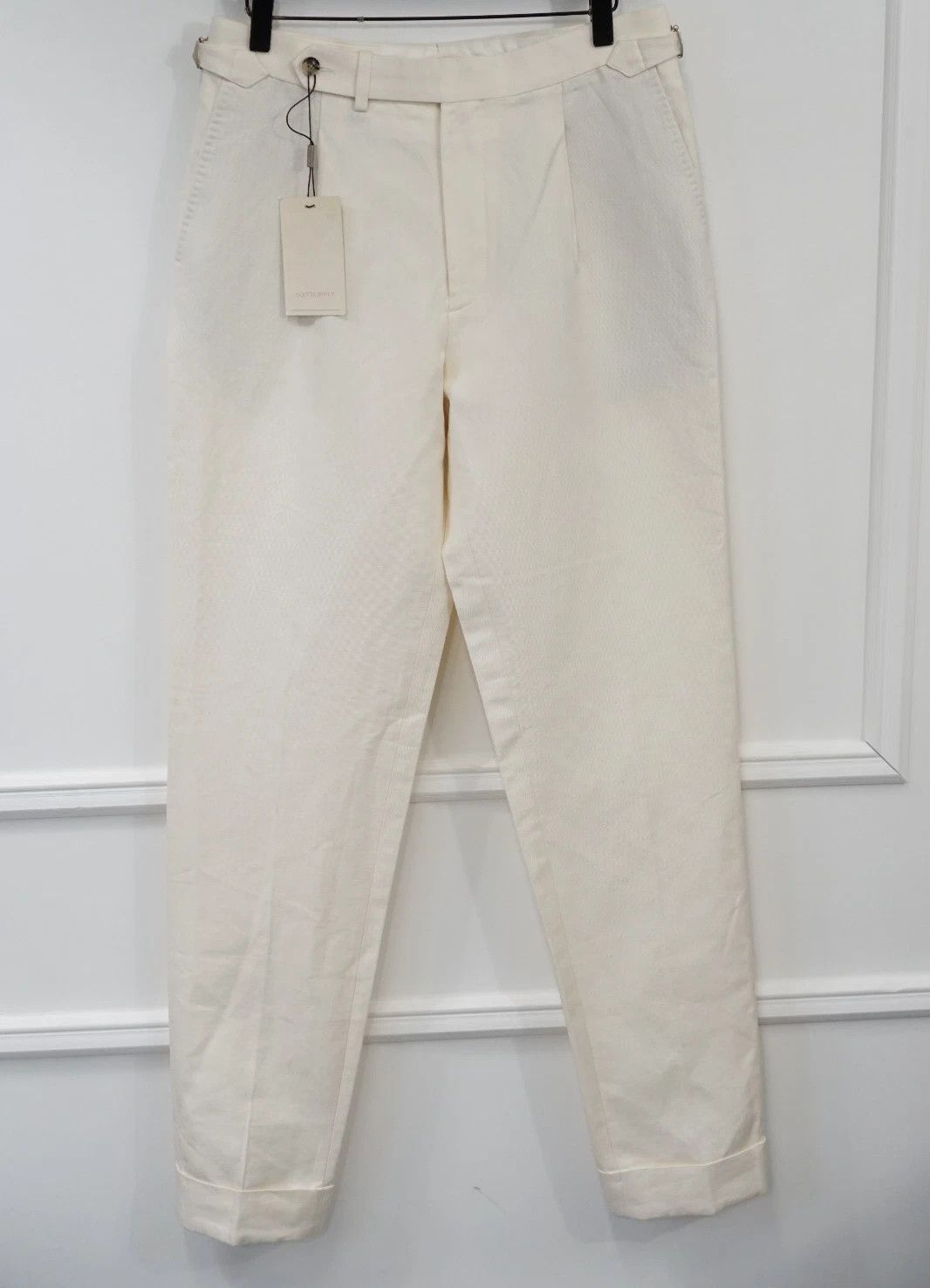 Suitsupply Men Suitsupply Pants Cotton & Linen Vigo Ivory UK/US36 Size 36R - 1 Thumbnail