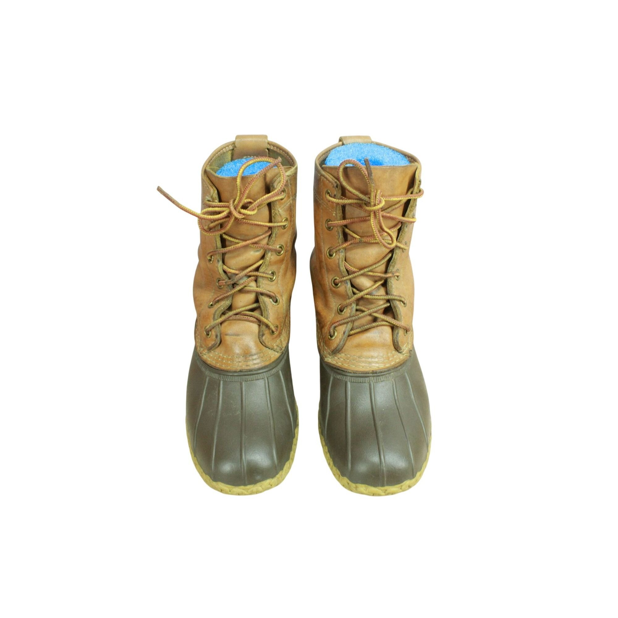 L.L. Bean × Leather LL Bean Women's Leather Lace Up Unlined Ankle Duck Boots Size US 8 / IT 38 - 5 Thumbnail