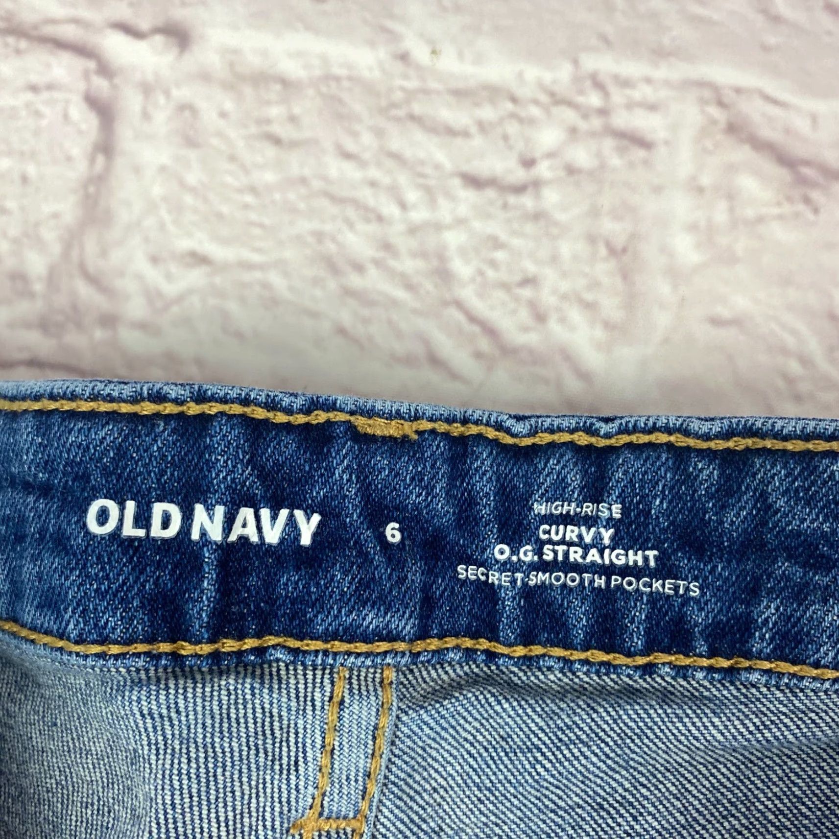 Old Navy VINTAGE Old Navy OG Straight Jeans Womens 6 Blue High Rise Distressed 5-Pocket Medium Wash Size 28" / US 6 / IT 42 - 3 Thumbnail