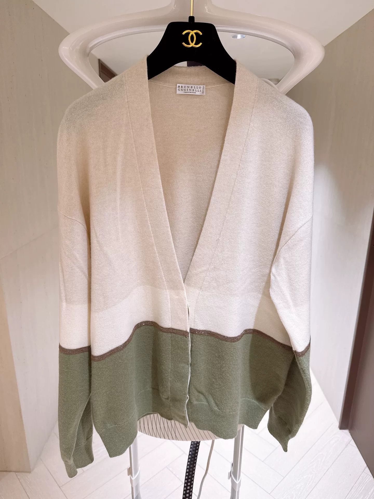 Brunello Cucinelli Brunello Cucinelli Colorblock Cashmere Cardigan S Size US S / EU 44-46 / 1 - 1 Thumbnail