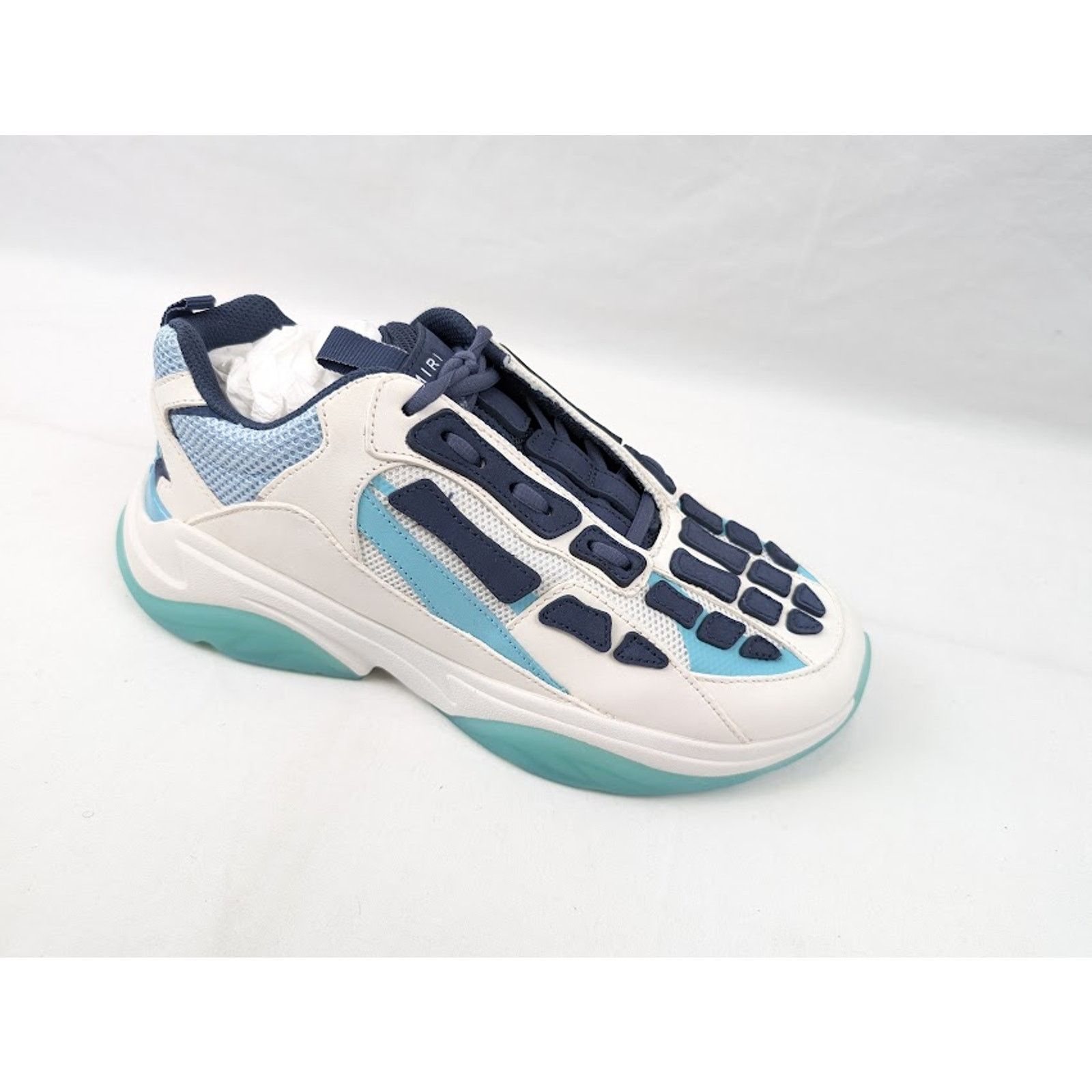 Amiri o1rshd1 Bone Runner Low-Top Sneakers in Baby Blue Size US 12 / EU 45 - 2 Thumbnail