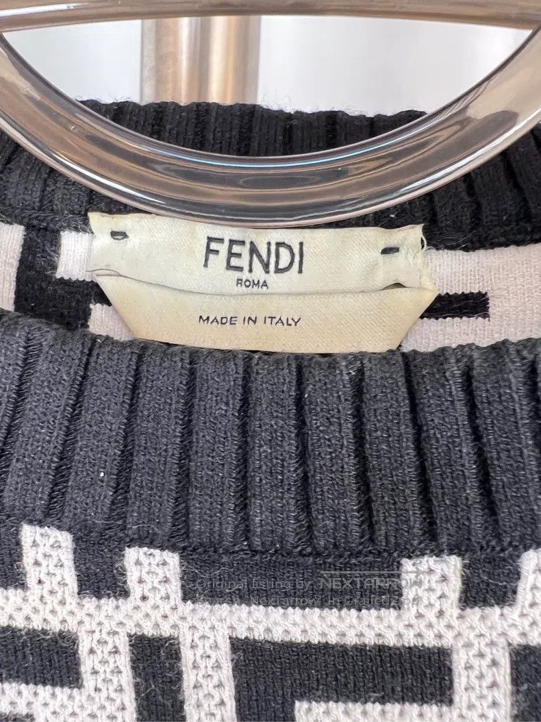 Fendi Fendi Sweater old flower full print cotton sweater black a Size XXS / US 00 / IT 34 - 4 Thumbnail