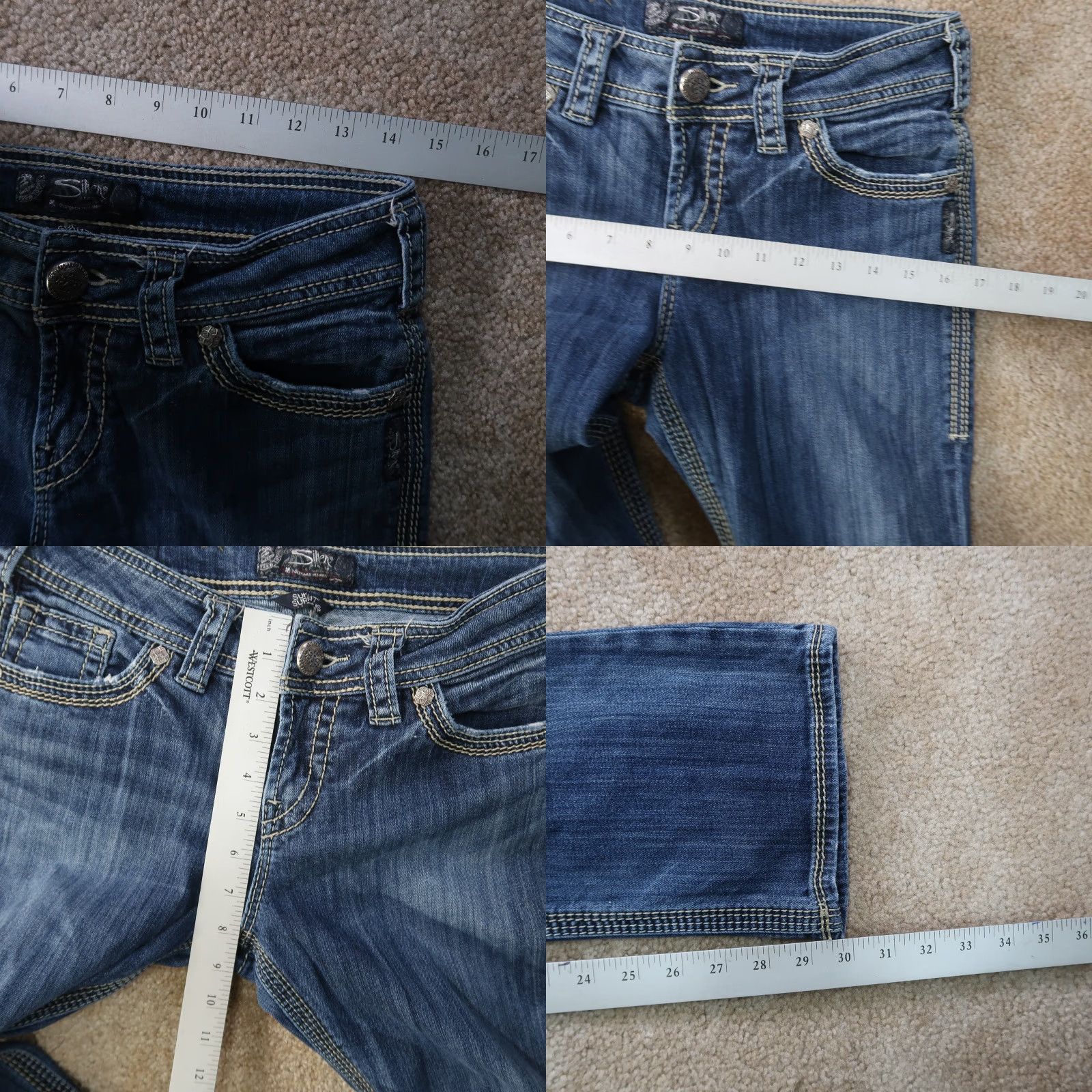 Silver Jeans Co. Silver Suki 17" Surplus Bootcut Jeans Women's 27x31 Blue Denim Pants Size 27" / US 4 / IT 40 - 8 Thumbnail