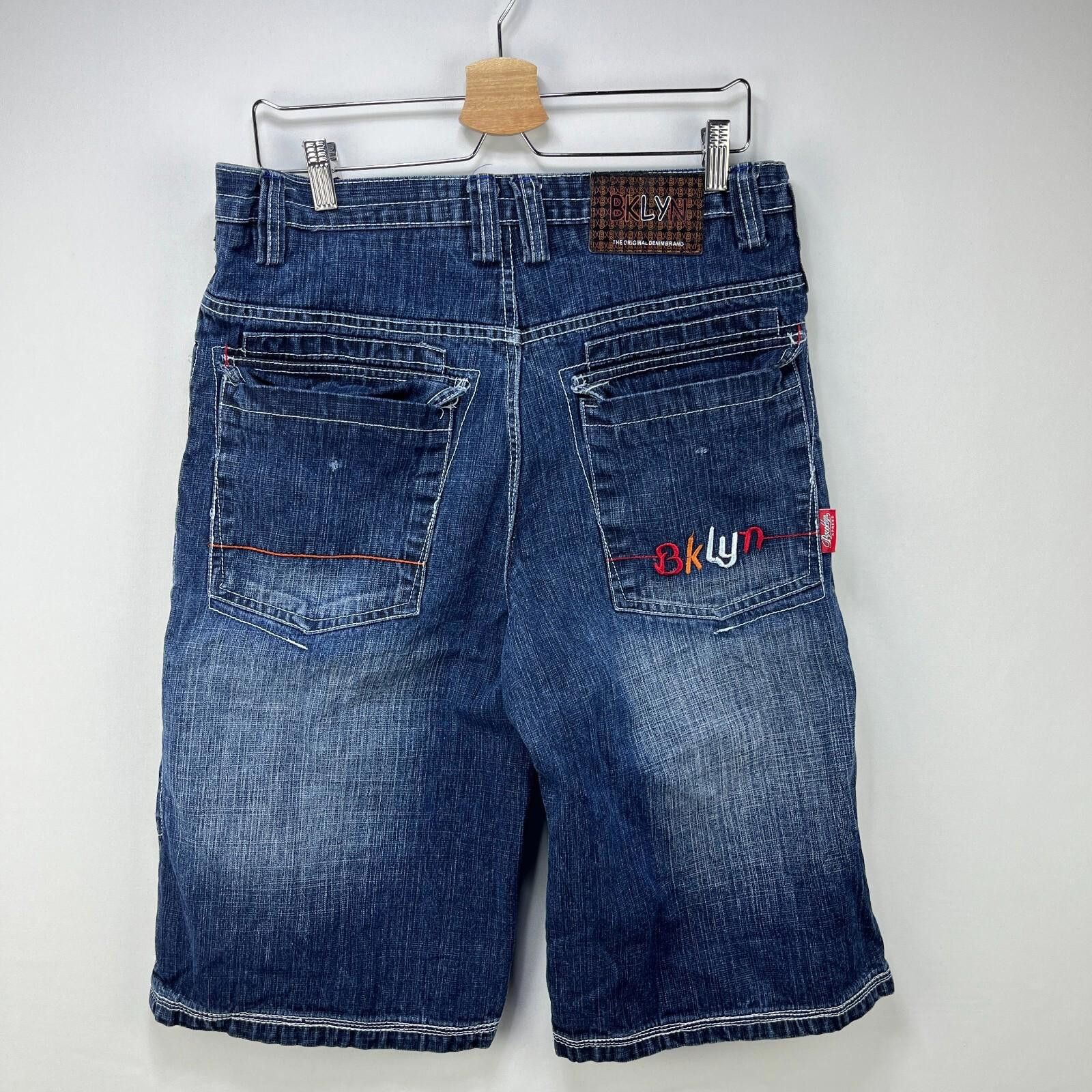 Vintage Vintage Y2K Brooklyn Express Baggy Denim Shorts 34 Jorts Size US 34 / EU 50 - 1 Thumbnail