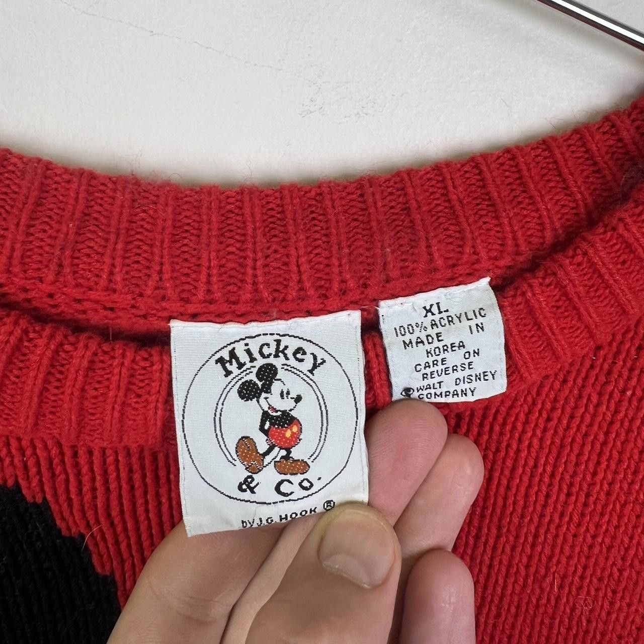 Disney Vintage 90s Mickey Mouse Graphic Sweater - Cozy Red Knit Size L / US 10 / IT 46 - 6 Thumbnail
