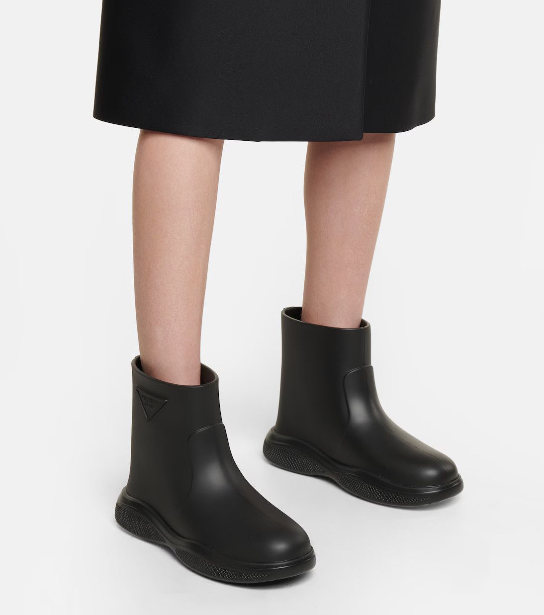 Prada o1B3y1r0226 Rubber Ankle Boots in Black Size US 10 / IT 40 - 4 Thumbnail
