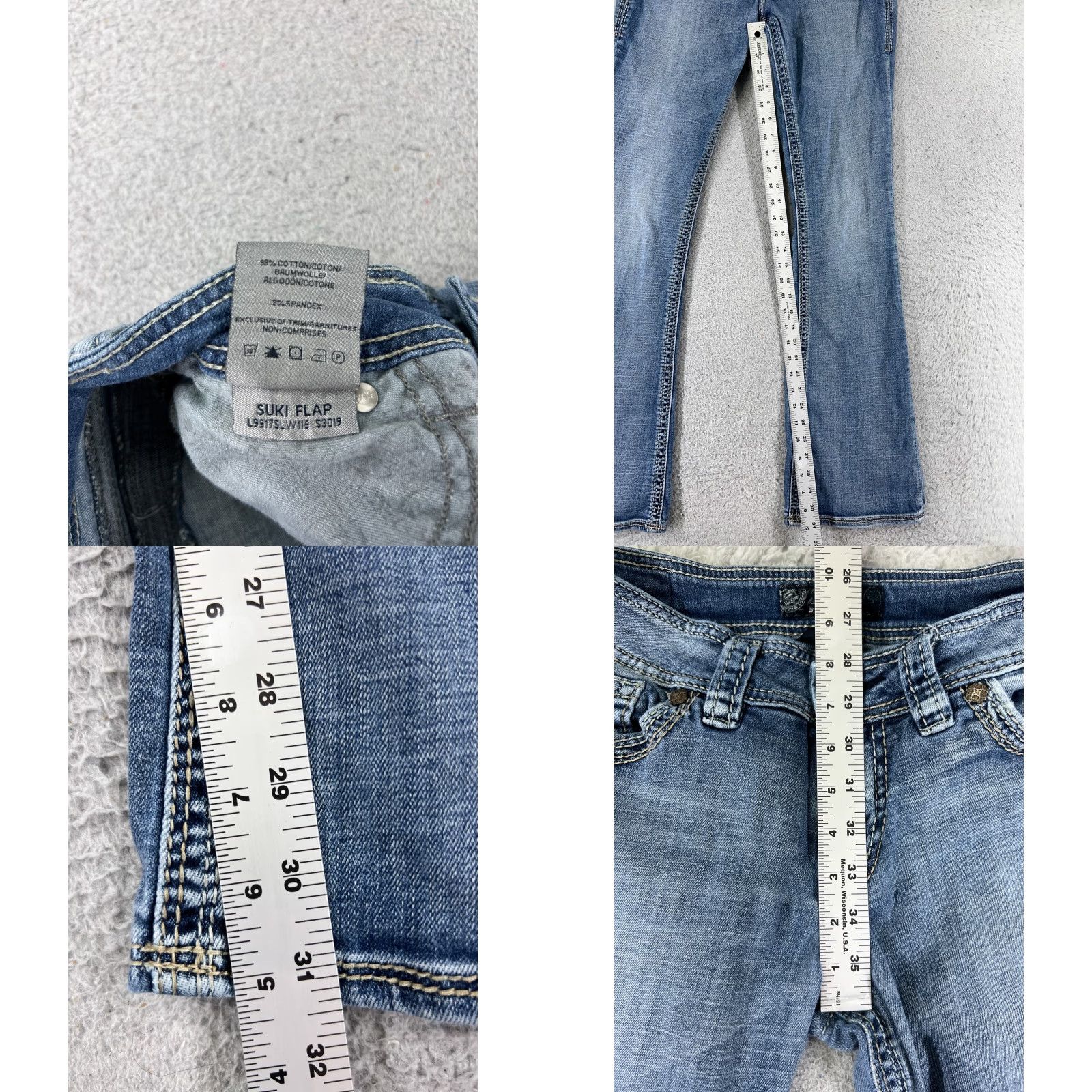 Silver Jeans Co. VINTAGE Silver Jeans Womens Bootcut Jeans 28 Blue Denim Cotton Flap Embroidered 2010s Ladies Size 28" / US 6 / IT 42 - 8 Thumbnail