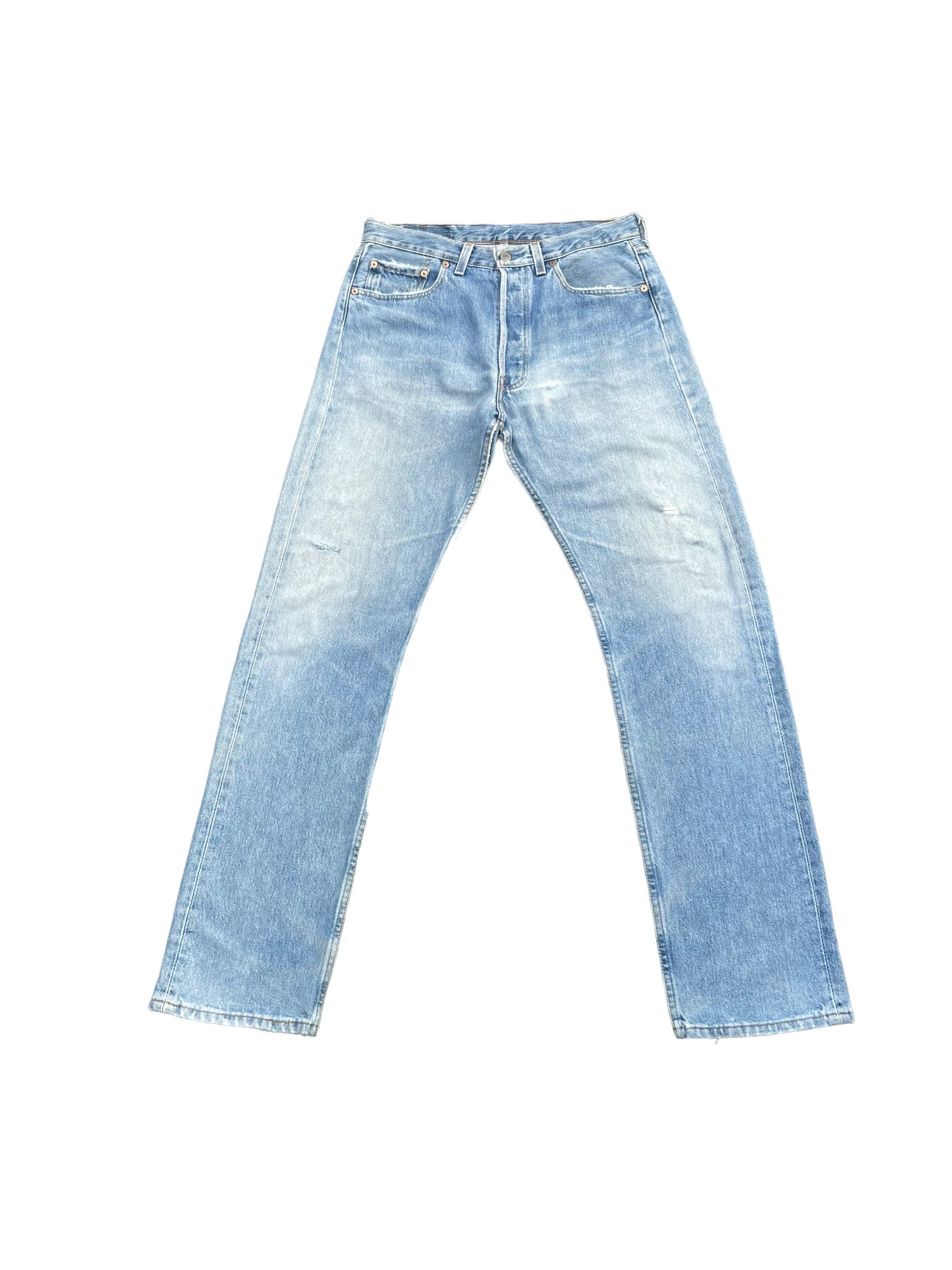 Levi's Vintage 1997 Levis 501 e Faded Distresed Denim Size US 31 - 1 Thumbnail