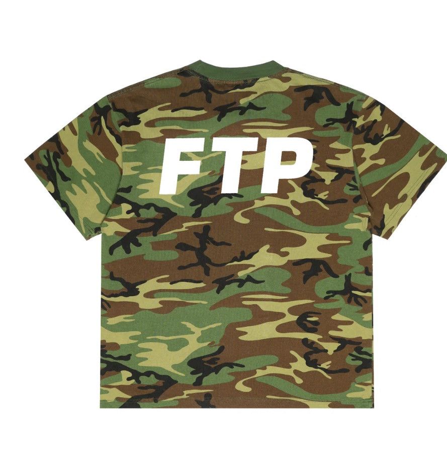 Fuck The Population FTP Logo Tee Woodland Camo size Large Size US L / EU 52-54 / 3 - 2 Thumbnail