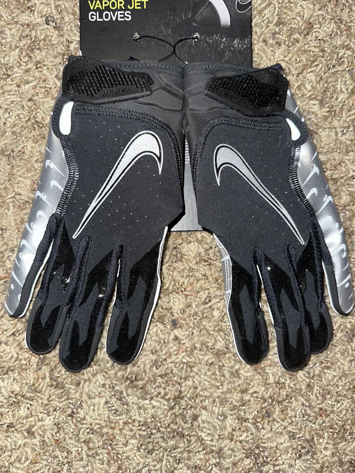 Nike Nike Vapor Jet 6.0 Football Black/Silver Gloves Size ONE SIZE - 2 Thumbnail