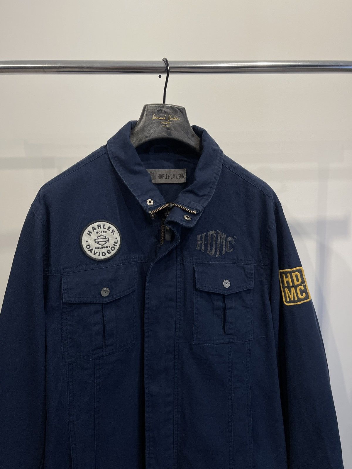 Harley Davidson Harley-Davidson "HDMC" Washed Canvas Casual Jacket XL blue Size US XL / EU 56 / 4 - 2 Thumbnail