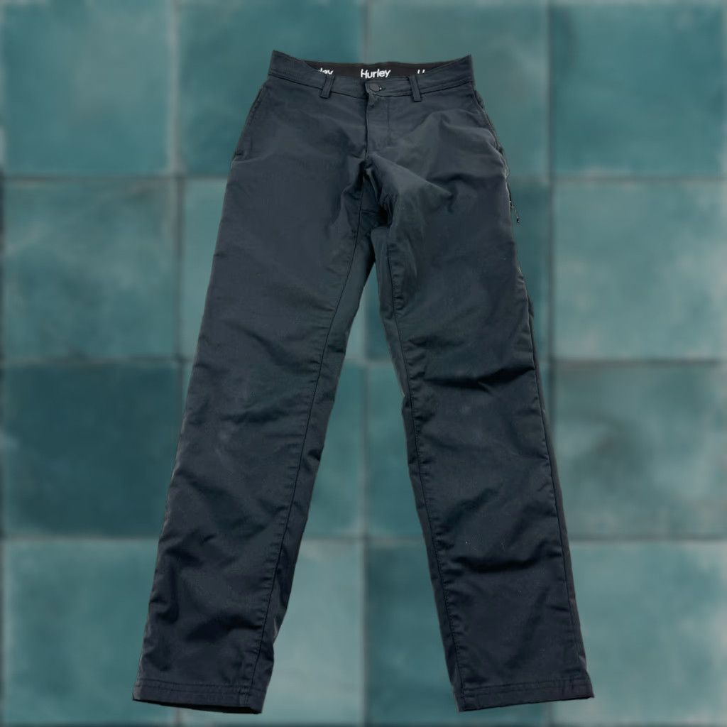 Hurley Hurley Pants Slim Black 30x32 Tech Stretch Pockets Straight Leg Mens Regular Front Flat Button Chino Casual Outdoor Autumn Spring Summer Winter Size US 30 / EU 46 - 1 Thumbnail