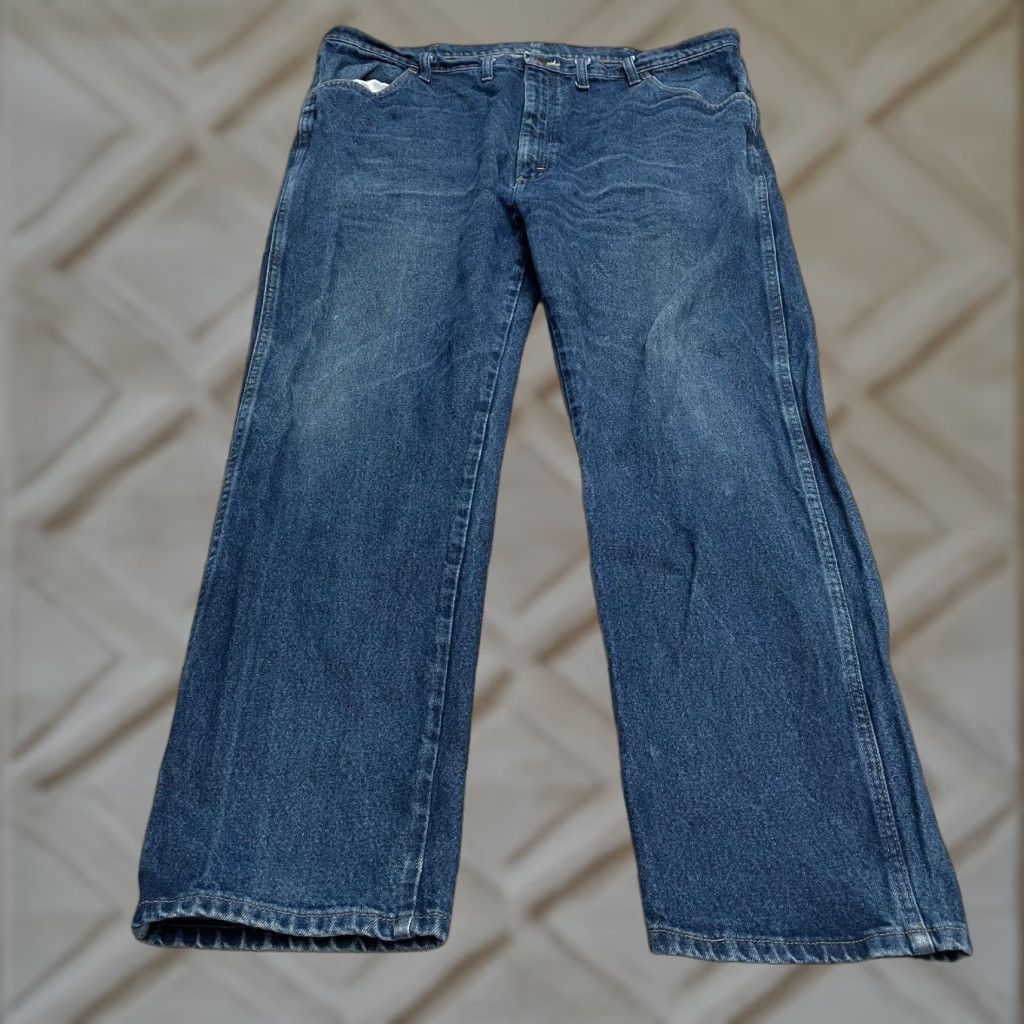 Denime Maverick Jeans Denim Mens 44x32 Blue Medium Wash Straight Leg Casual 100% Cotton Size US 44 / EU 60 - 1 Thumbnail
