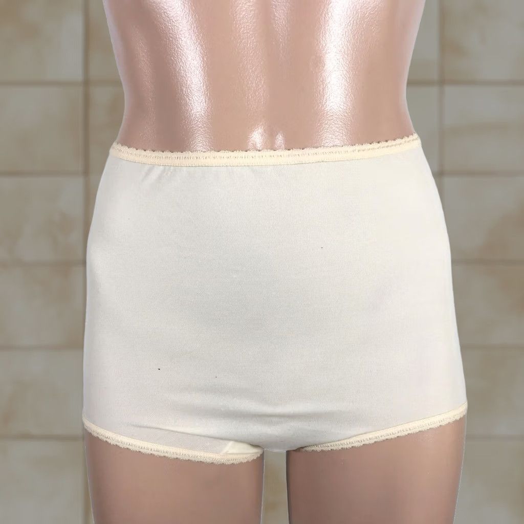 Vintage VINTAGE 1980s MUSHROOM GRANNY NYLON PANTIES LACE SHEER Beige 7 Cabernet Rockabilly Nervy Size 28" / US 6 / IT 42 - 1 Thumbnail