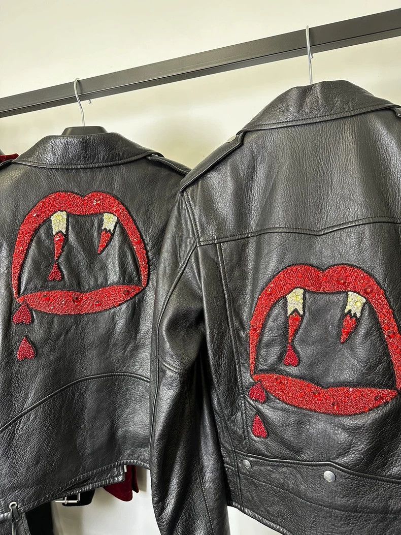Saint Laurent Paris Saint Laurent Paris Blood Teeth Leather Jacket-2505 Size US S / EU 44-46 / 1 - 3 Thumbnail