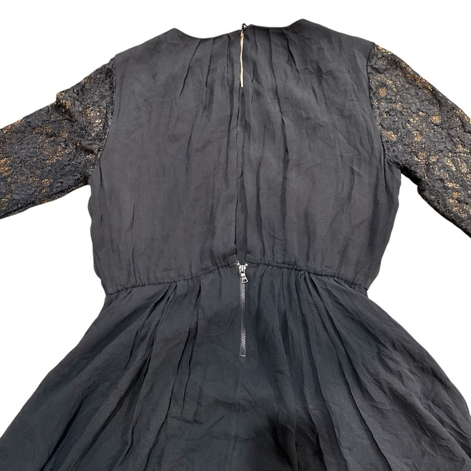 Alice + Olivia Alice & Olivia Conan Silk Lace Sleeve Dress - Size M - Black Size M / US 6-8 / IT 42-44 - 8 Thumbnail