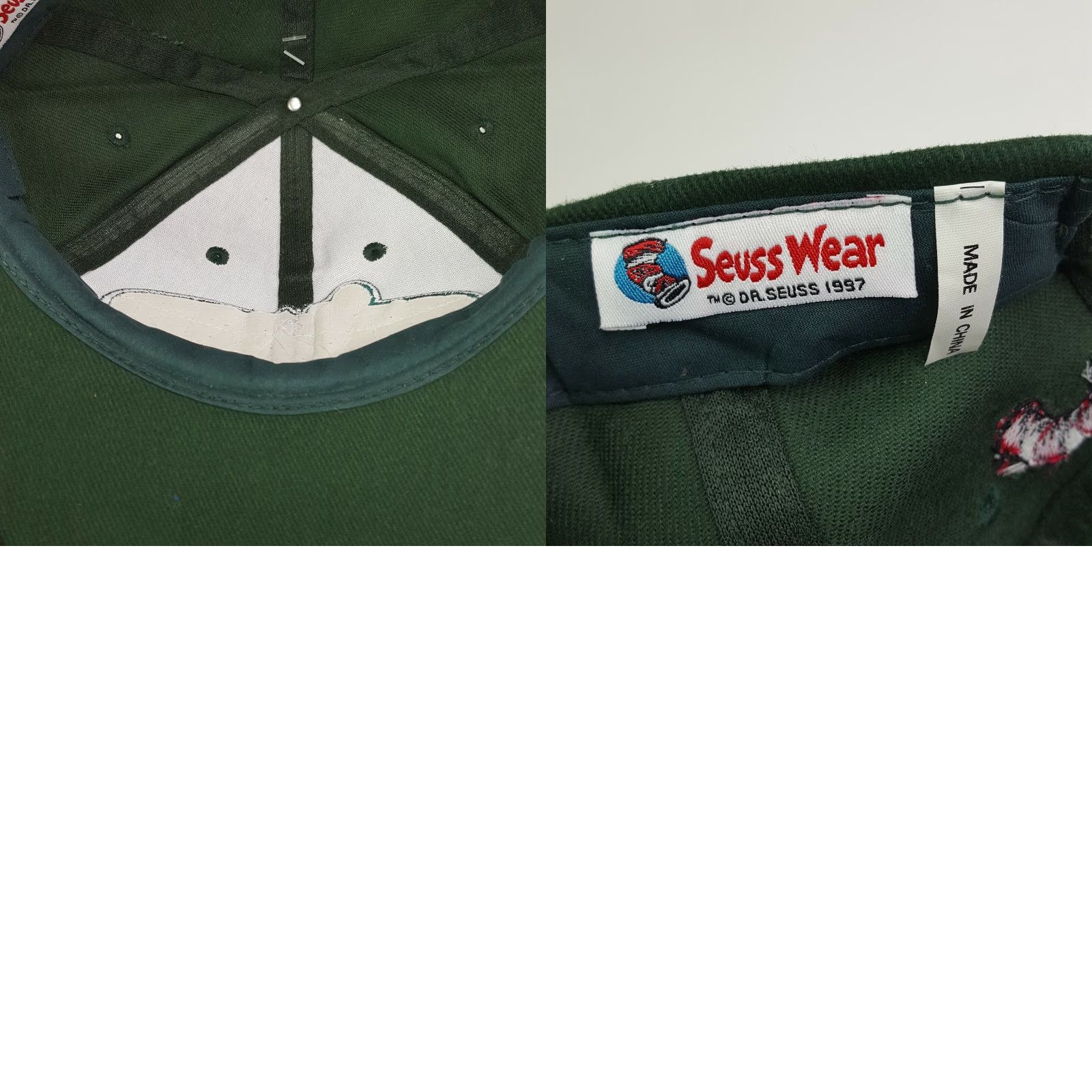 Vintage VTG Dr Seuss Green Eggs & Ham Snapback Hat Baseball Cap Sam I Am Book Green Twill Adjustable Men Hat Size ONE SIZE - 8 Thumbnail