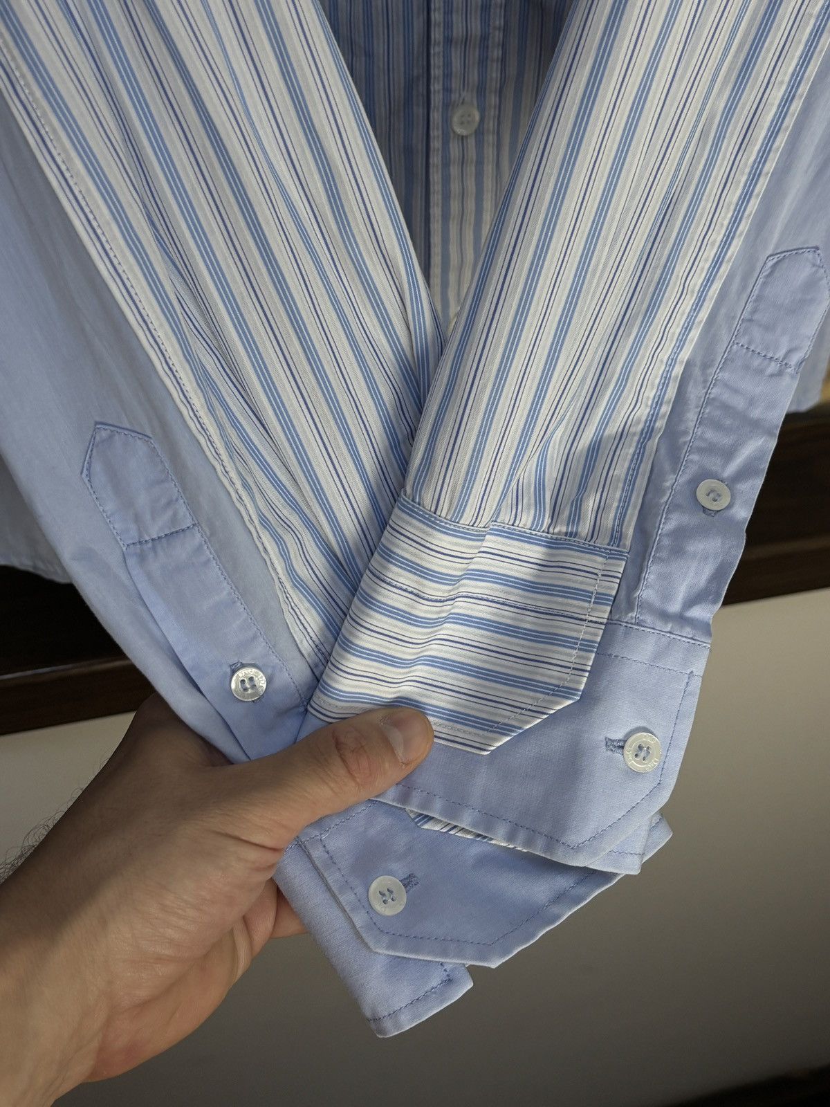 Dolce & Gabbana Dolce & Gabbana vintage layered hybrid striped shirt Size US M / EU 48-50 / 2 - 5 Thumbnail