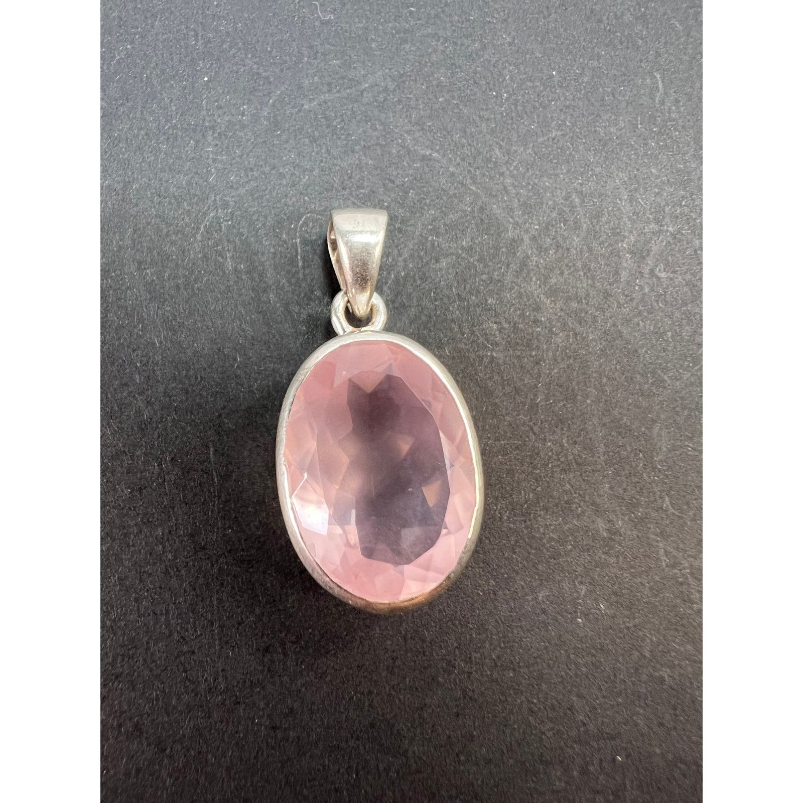 Other NEW Rose Quartz oval gemstone sterling silver pendant Size ONE SIZE - 1 Thumbnail