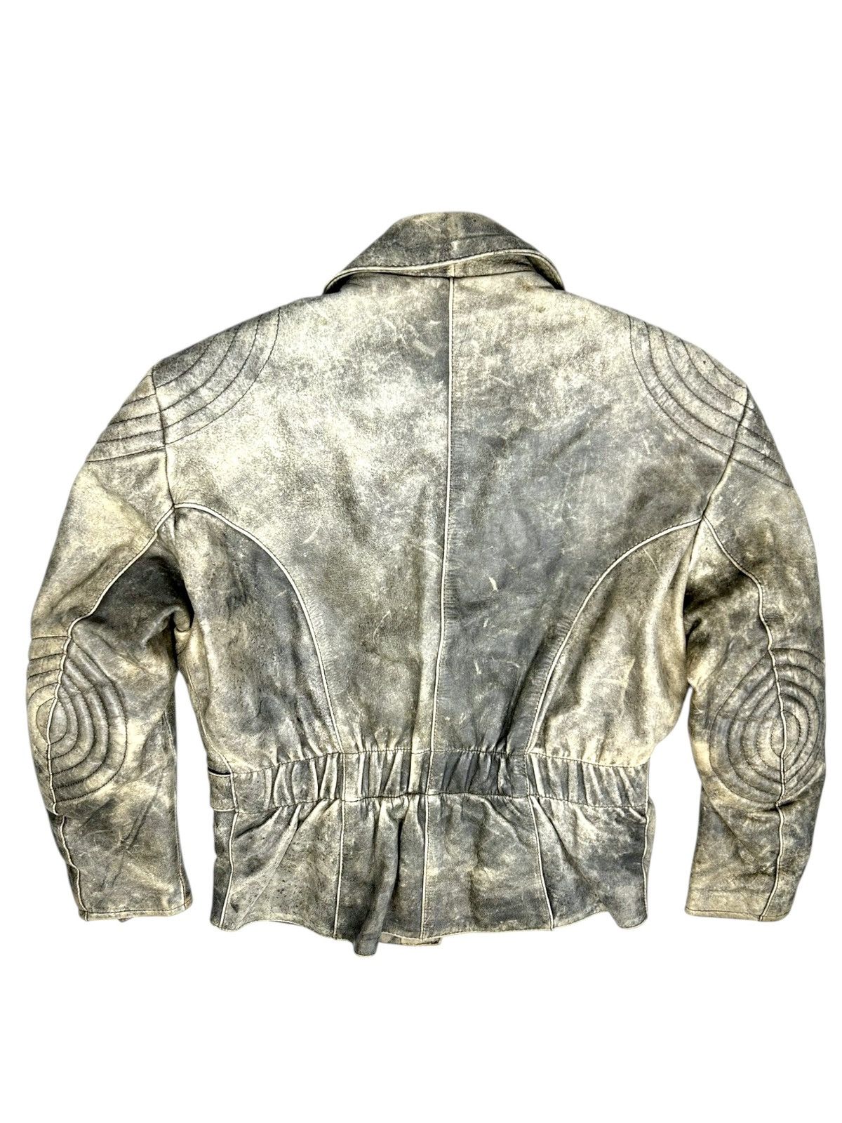 Genuine Leather Vintage Faded Leather Jacket Grunge Biker Moto Harley Style Size XS / US 0-2 / IT 36-38 - 2 Thumbnail